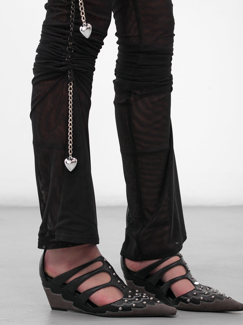 Black Sonicscape Mesh Flare Leggings (4060-SONICSCAPE-BLACK)