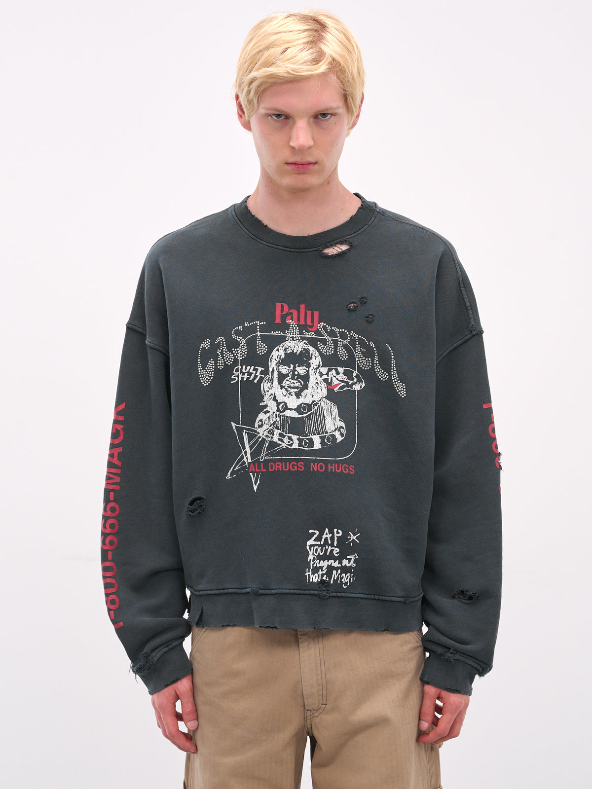Black 'Cast-A-Spell' Graphic Crewneck (4U0011Q3009VBK-BLACK)