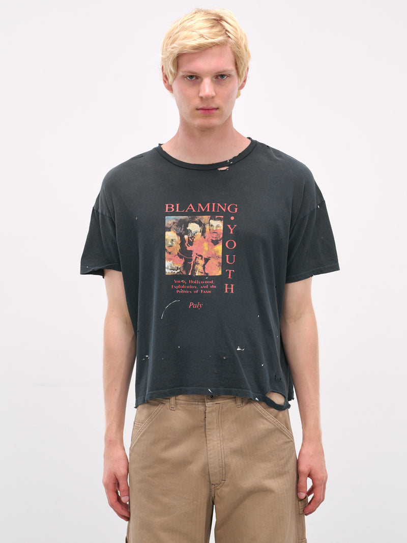 Black 'Blaming Youth' Graphic Tee (2U007Q3009VBK-BLACK)