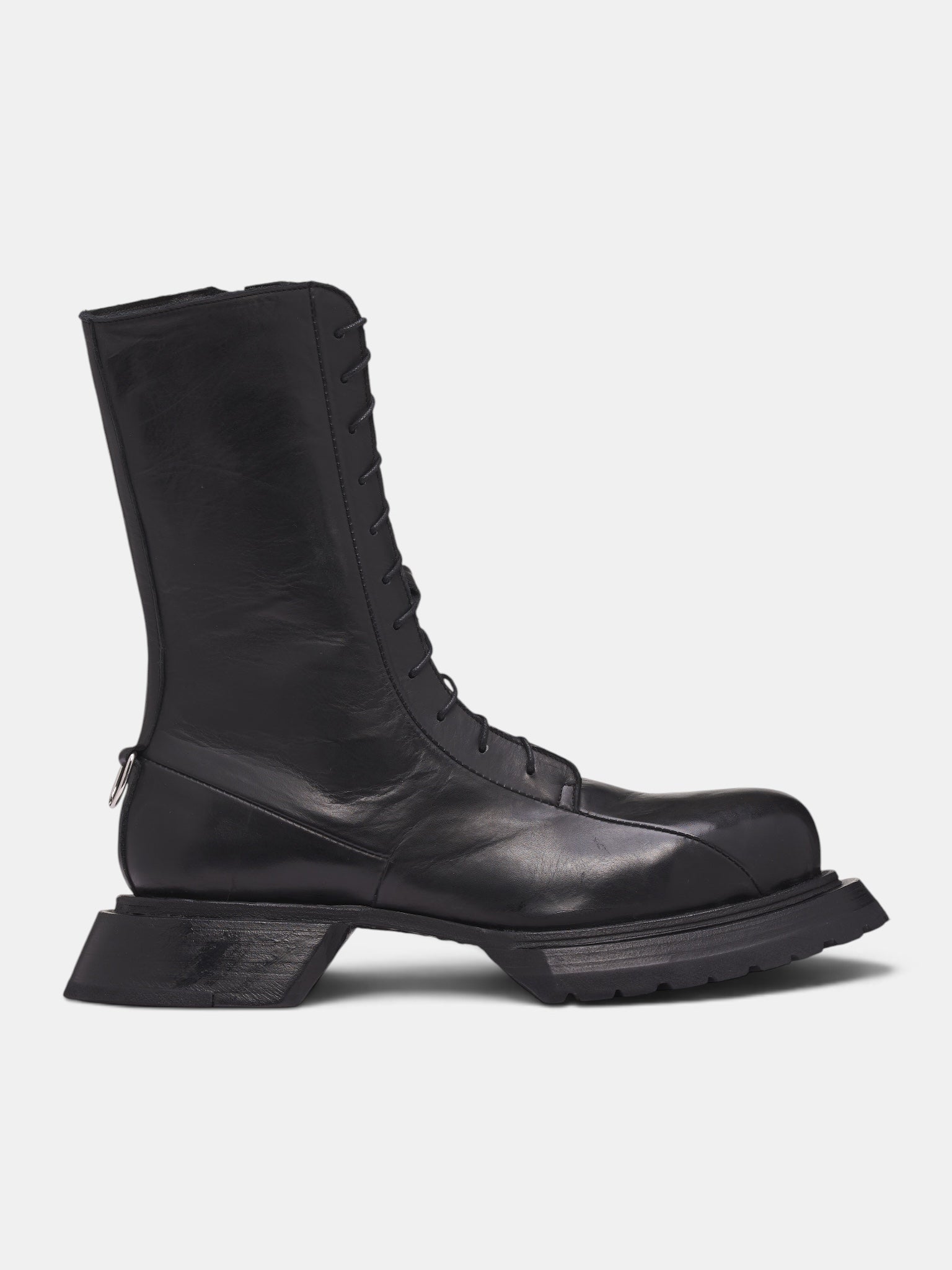 Black Leather Fundament Combat Boots (41-FUNDAMENT-COMBATS-BLACK)