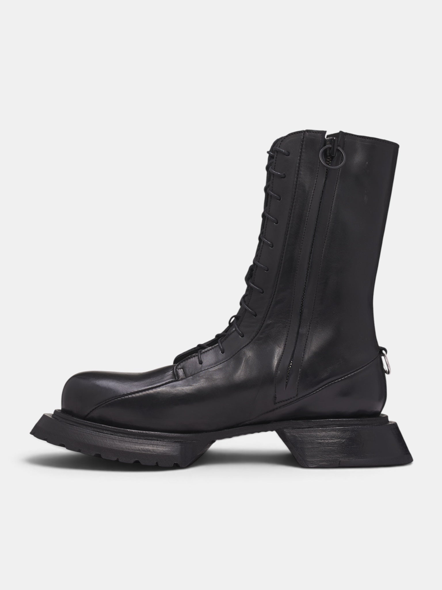 Black Leather Fundament Combat Boots (41-FUNDAMENT-COMBATS-BLACK)