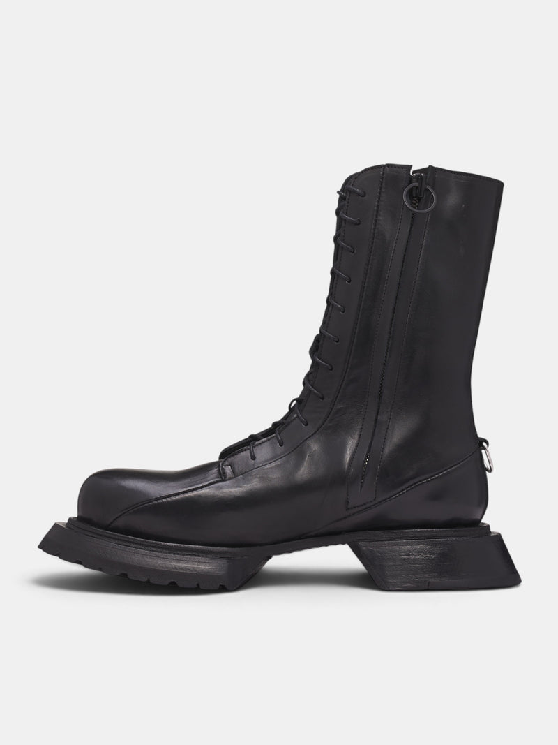 Black Leather Fundament Combat Boots (41-FUNDAMENT-COMBATS-BLACK)