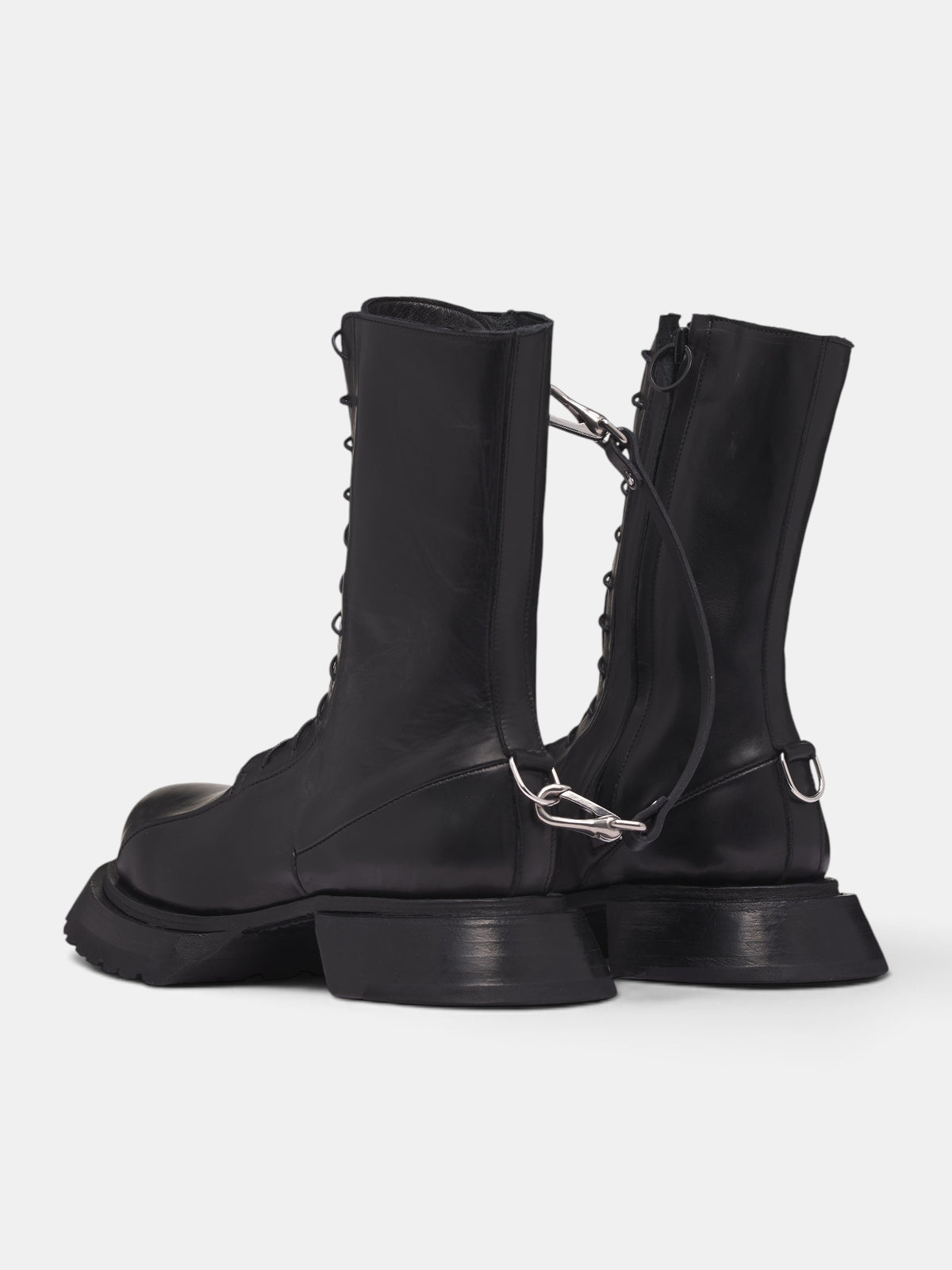 Black Leather Fundament Combat Boots (41-FUNDAMENT-COMBATS-BLACK)