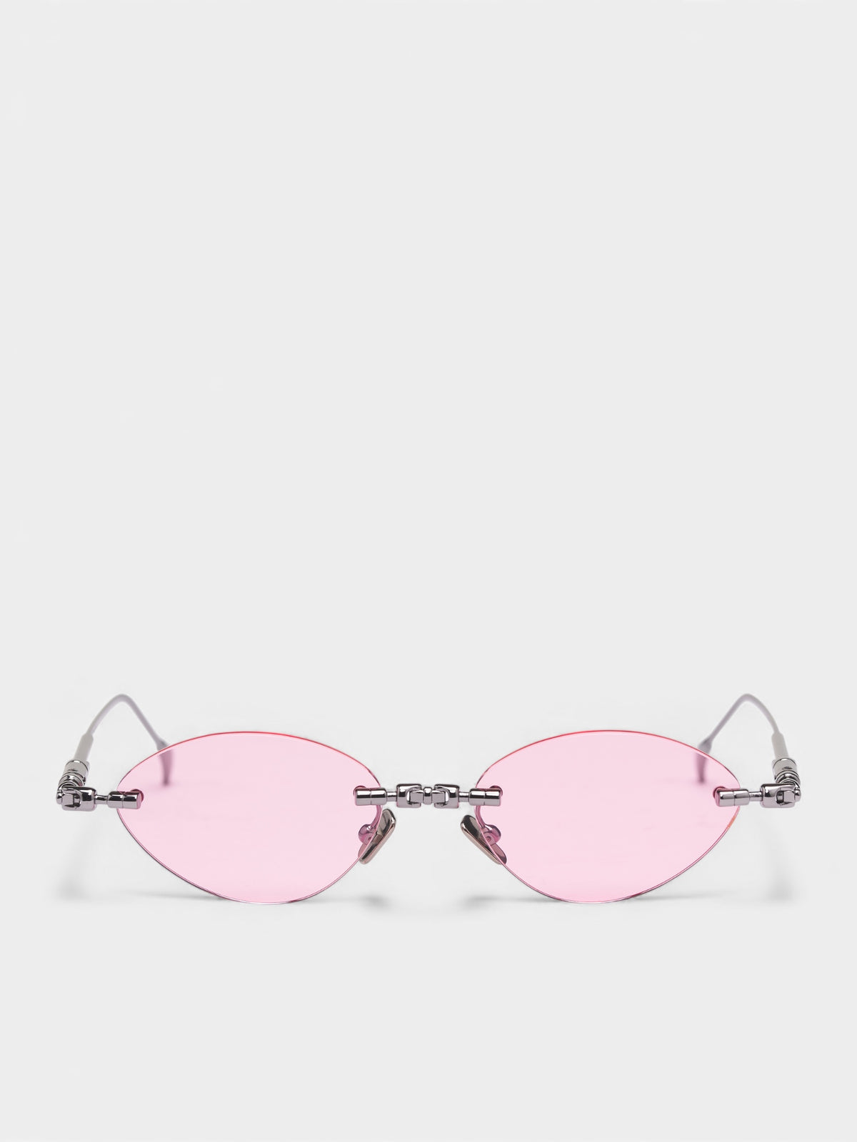 Metal Oval Rimless Pink Sunglasses (KRSH65GM0000004P-PINK)