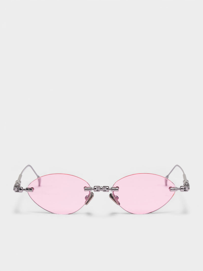 Metal Oval Rimless Pink Sunglasses (KRSH65GM0000004P-PINK)