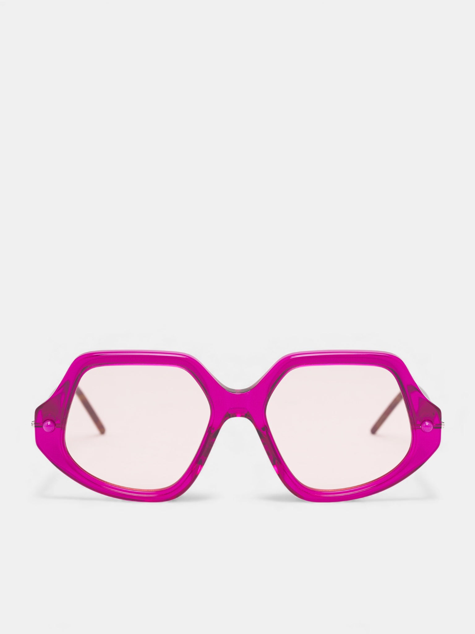 Red Translucent Oversized Geometric Sunglasses (KRSP20CY0000002P-PINK)