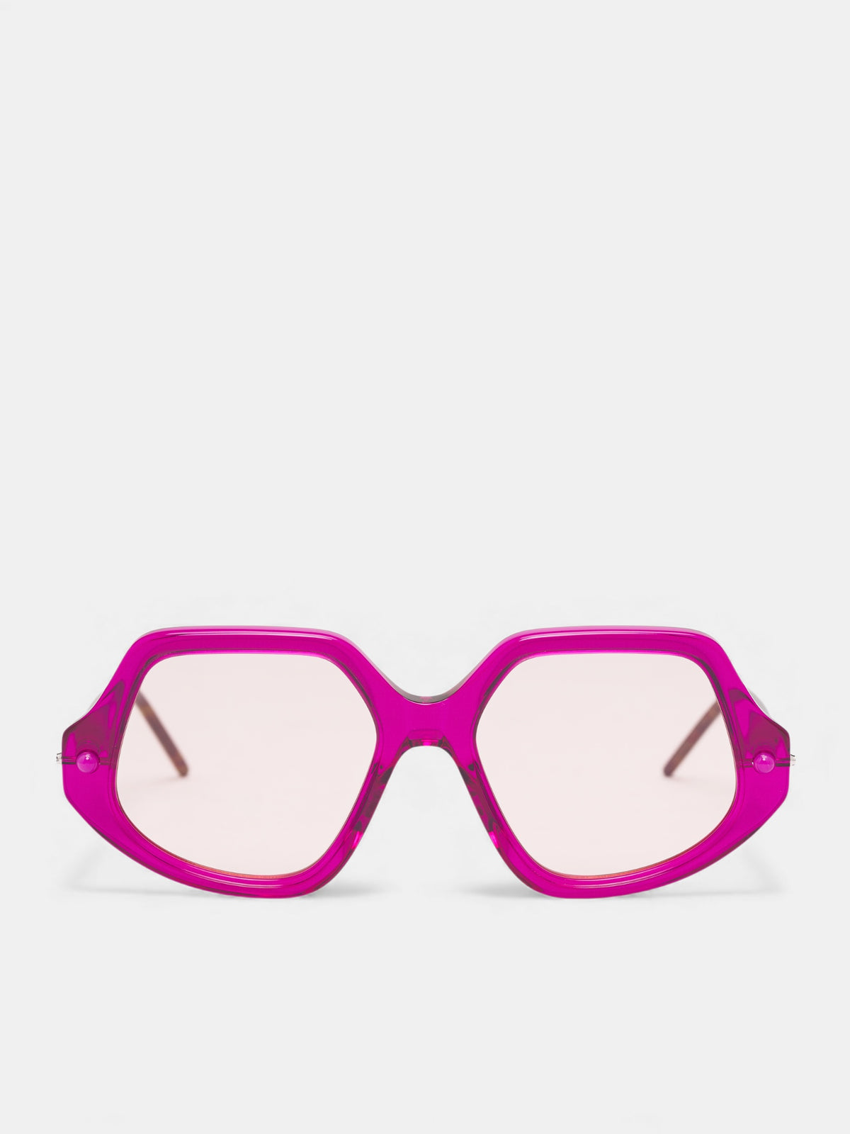 Red Translucent Oversized Geometric Sunglasses (KRSP20CY0000002P-PINK)