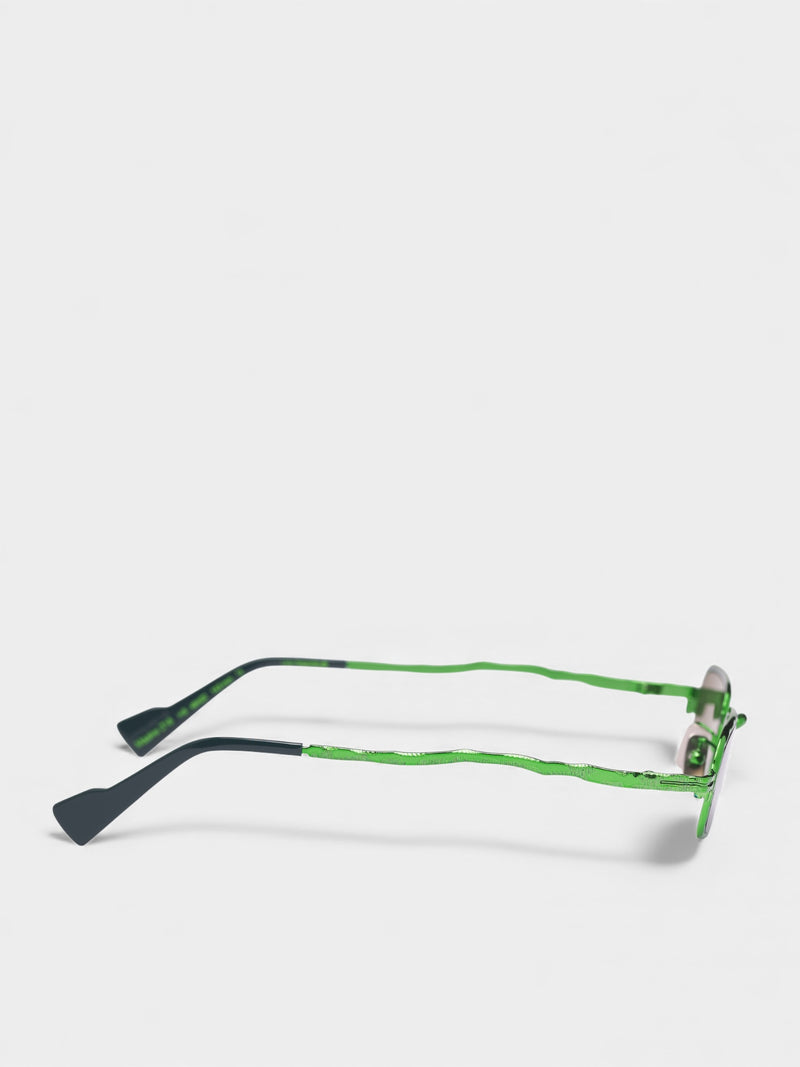 Z18 Green Rectangular Metal Sunglasses (KRSZ18HB000000FE-GREEN)