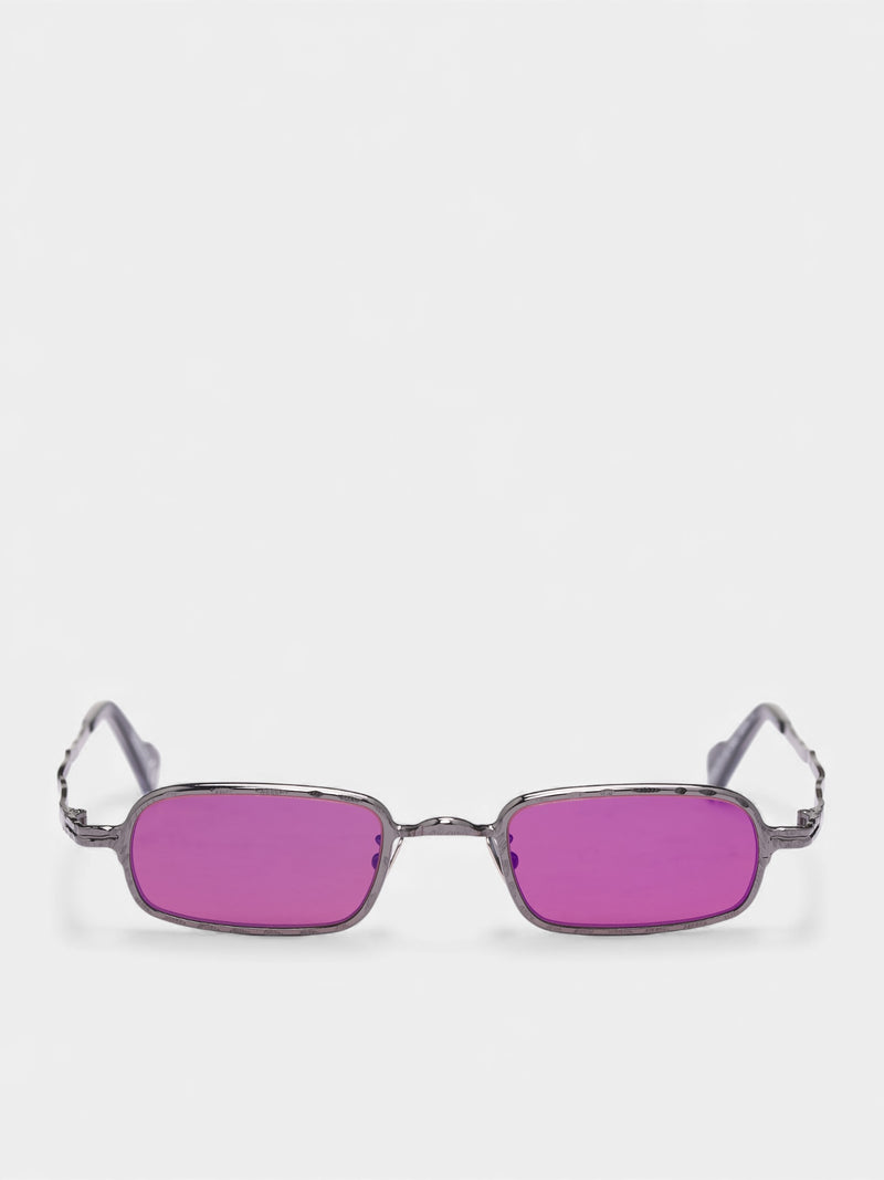 Z18 Gunmetal Rectangular Metal Sunglasses (KRSZ18GM000000FX-FUCHSIA