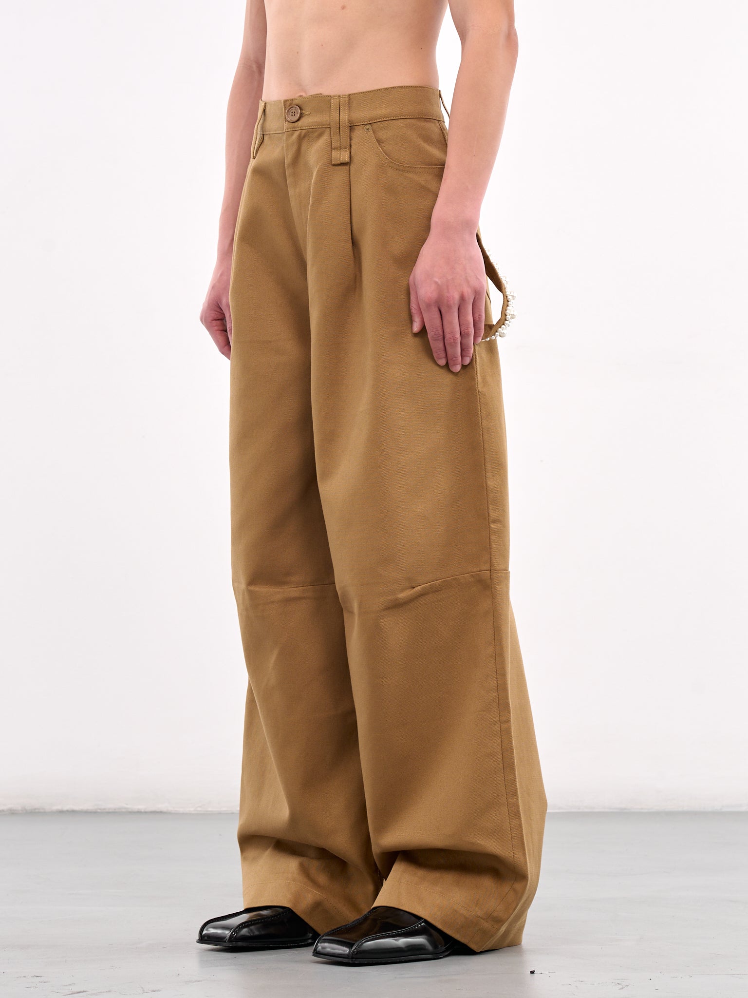 Wide Leg Trousers (4131B-1074-KHAKI-PEARL)