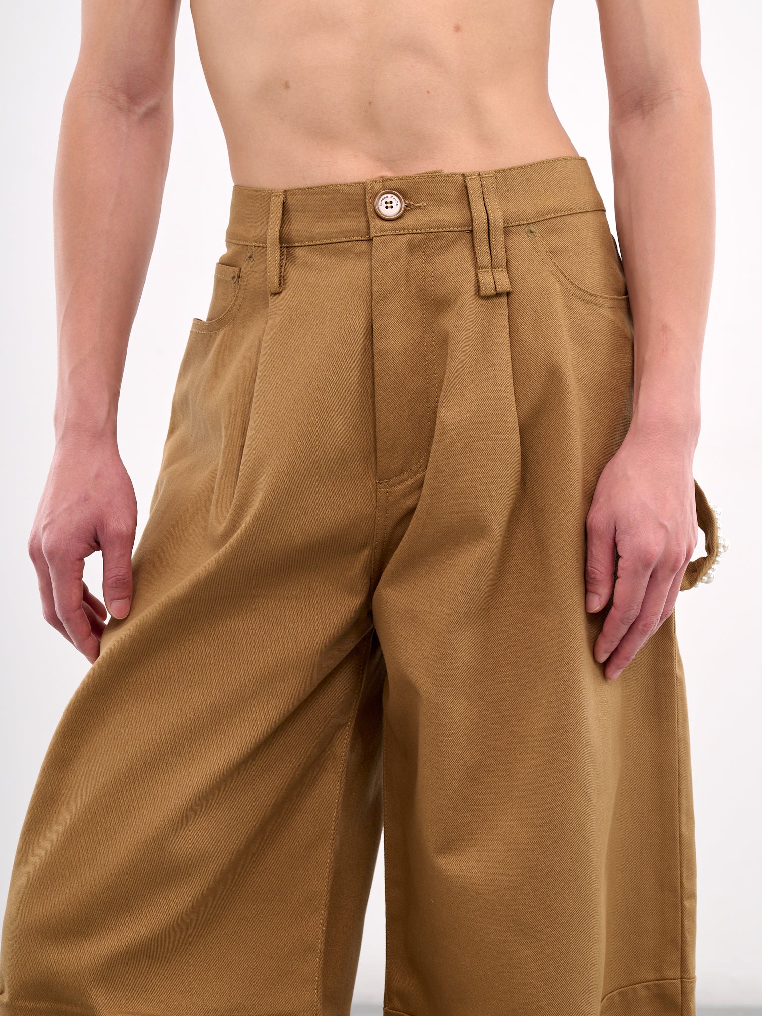 Wide Leg Trousers (4131B-1074-KHAKI-PEARL)