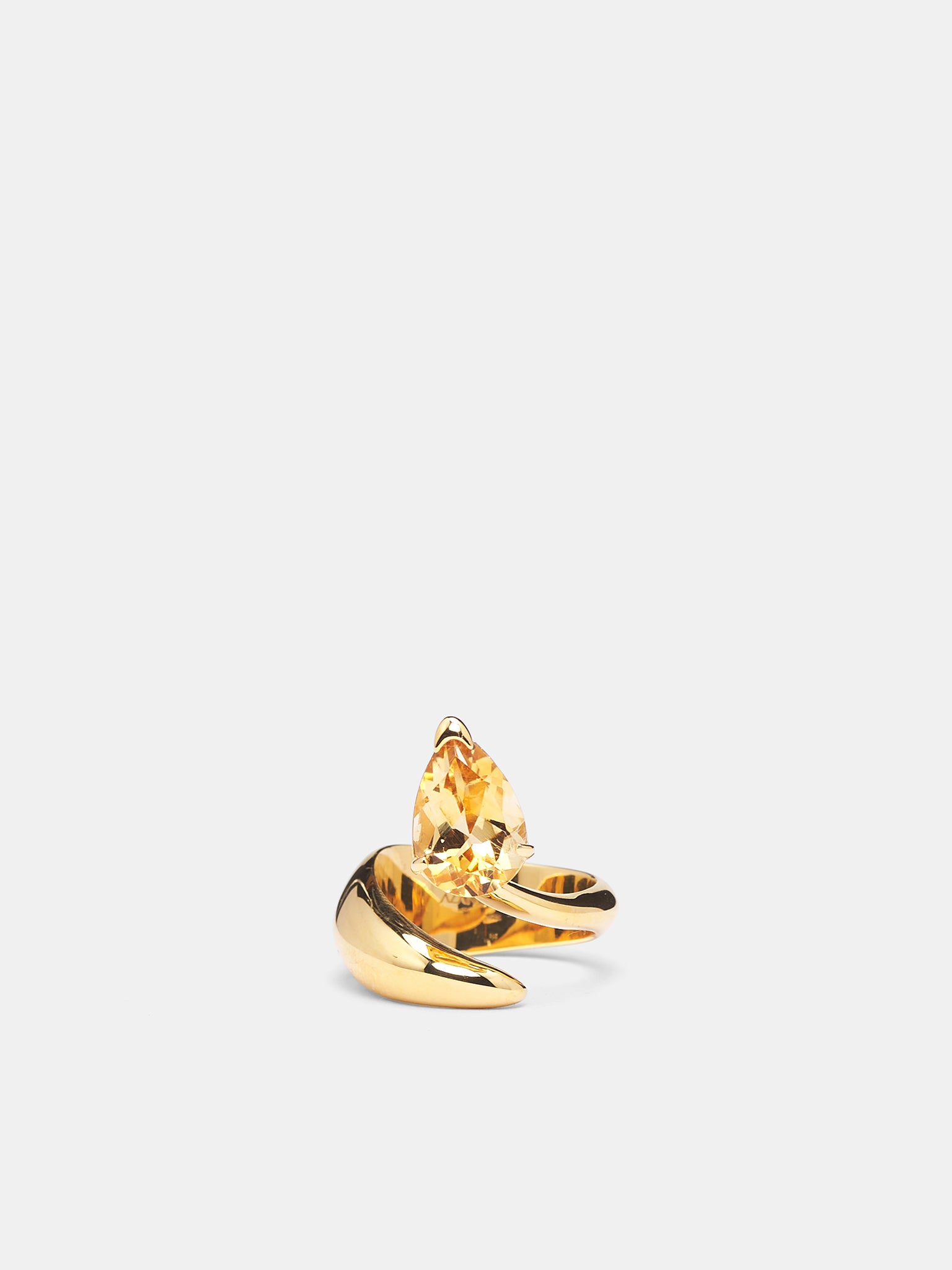 Gold Yellow Citrine Alien Ring (ALIEN-YELLOW-CITRINE-GOLD-VERM)