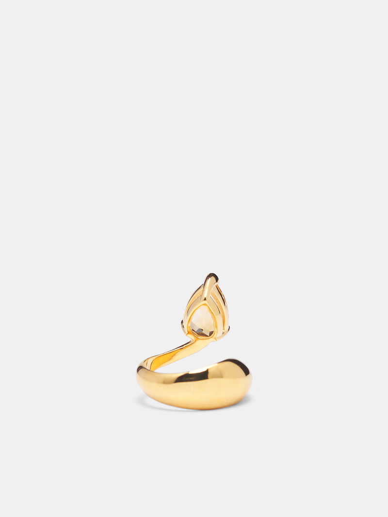 Gold Yellow Citrine Alien Ring (ALIEN-YELLOW-CITRINE-GOLD-VERM)