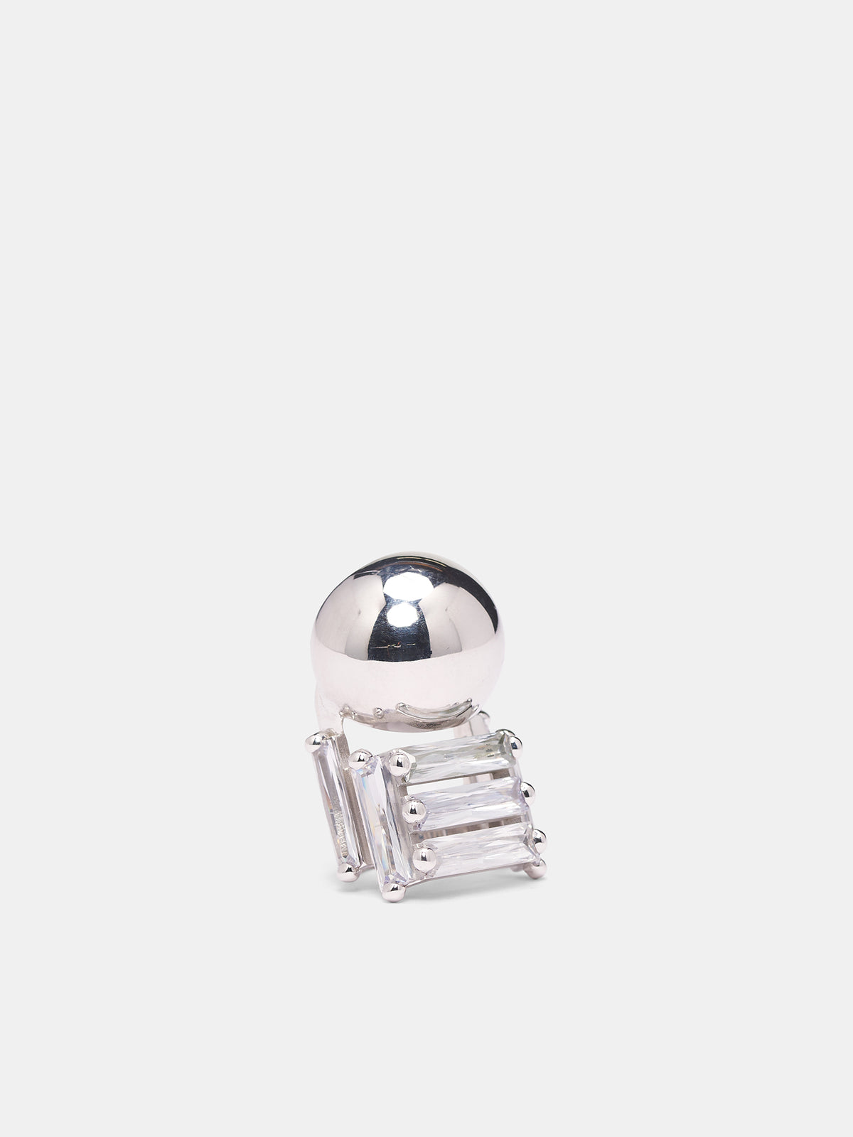 Silver Armadillo Armor Ring (ARMADILLO-ARMOUR-CLEAR-RHODIUM)