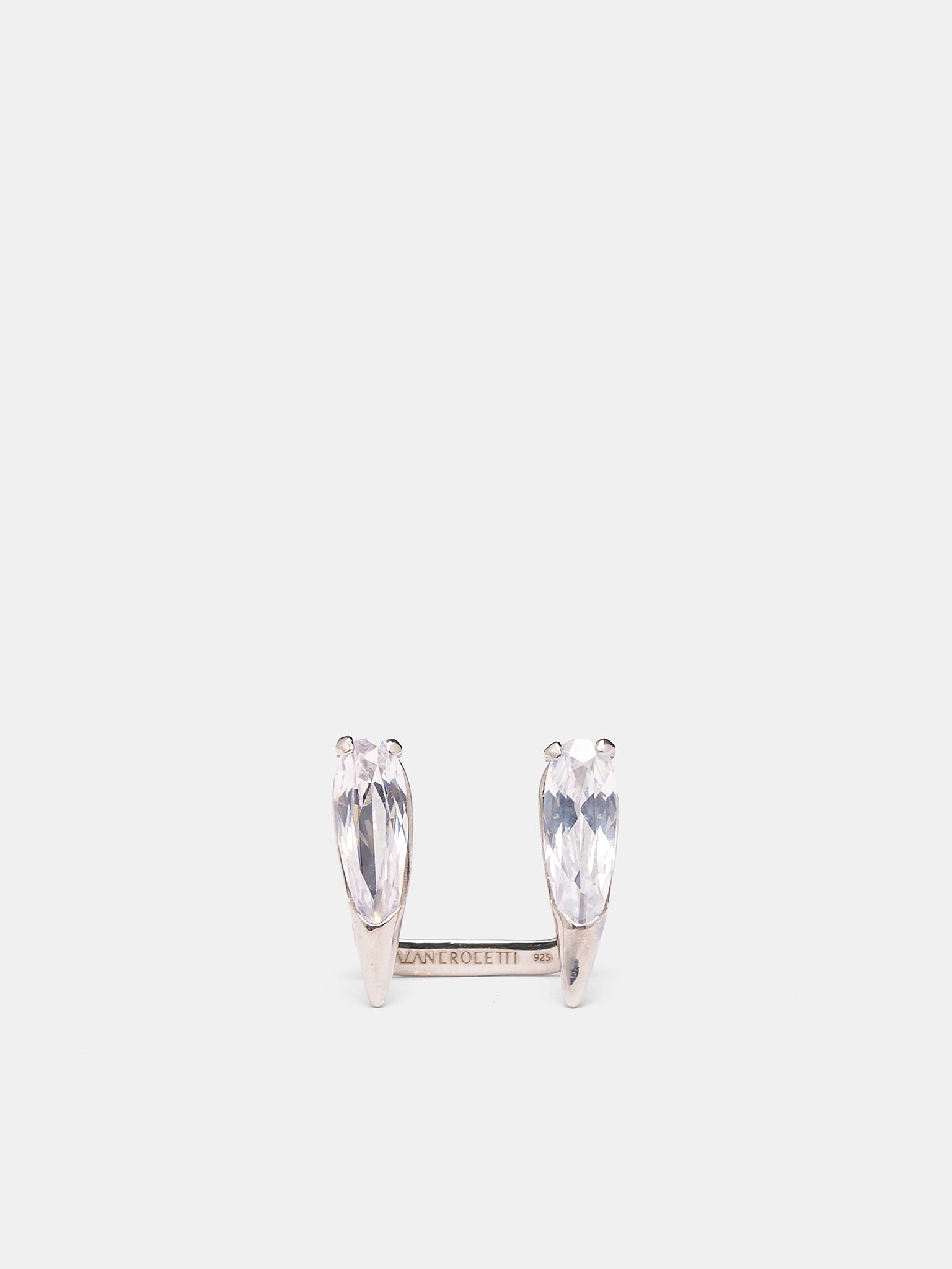 Silver Sharp Viper Mouth Ear Cuff (SHARP-VIPER-MOUTH-RHODIUM)