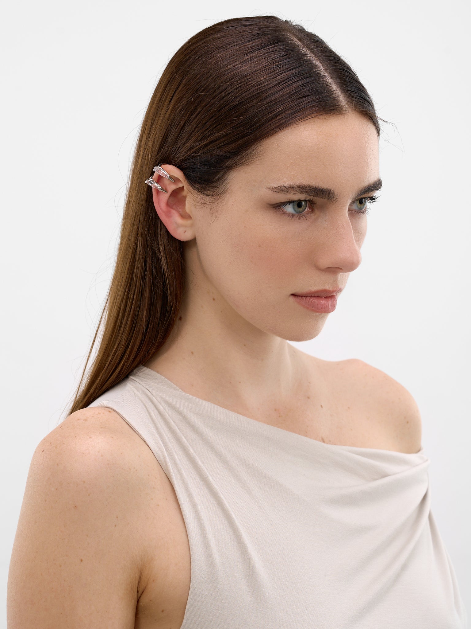 Silver Sharp Viper Mouth Ear Cuff (SHARP-VIPER-MOUTH-RHODIUM)