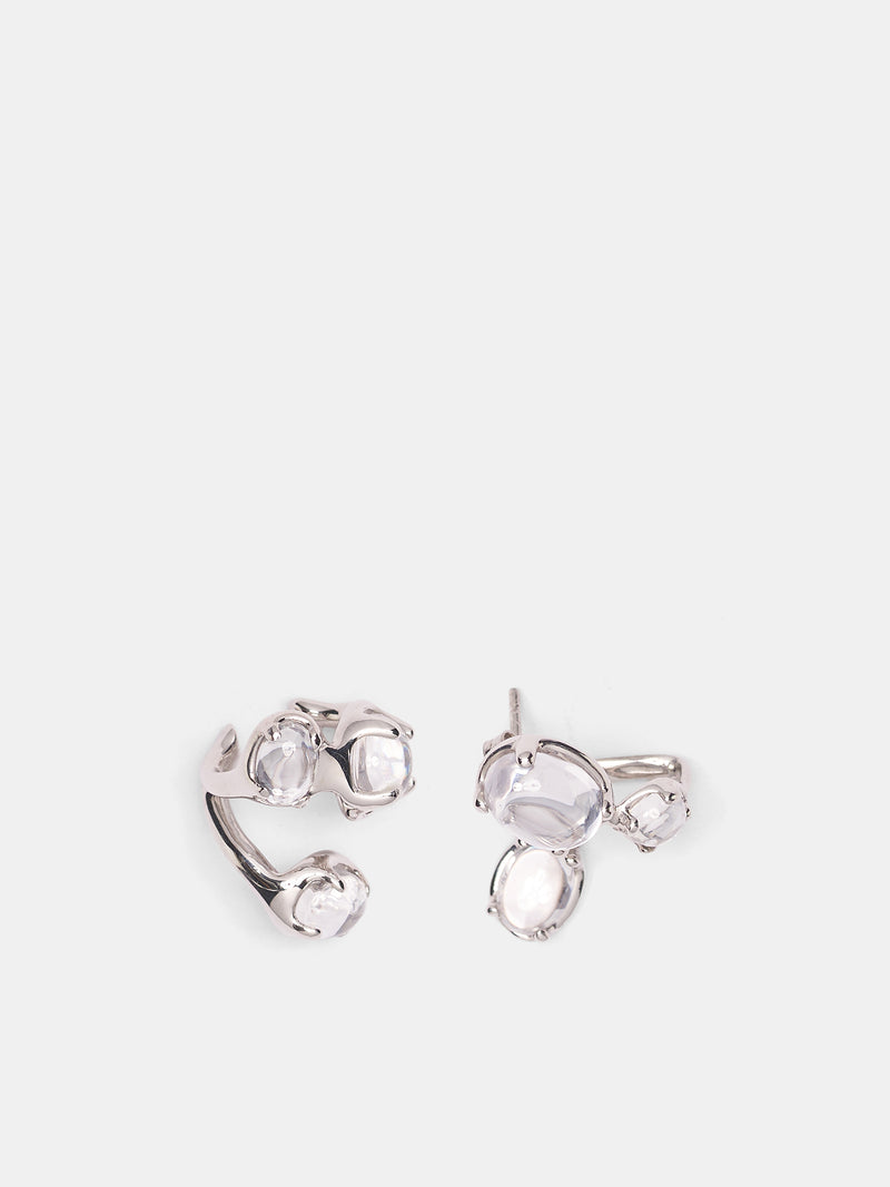 Right Left Climax Ear Set (CLEAR-RIGHT-CLIMAX-RHODIUM)