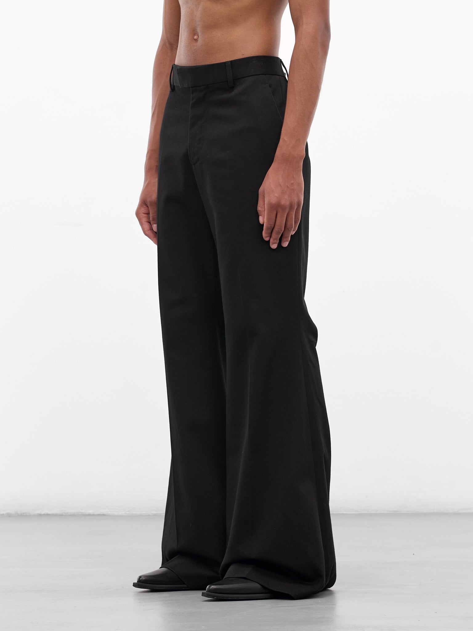 Black Leek Relaxed Bootcut Trousers (B0013588-FA696-BLACK)