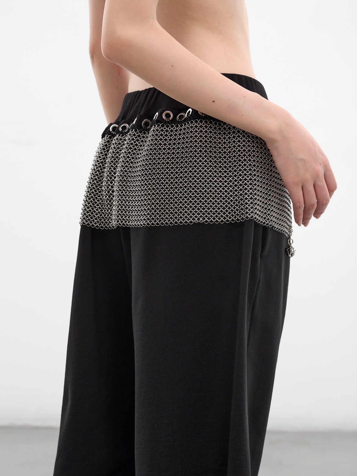 Black Titan Chainmail Cotton Sweatshorts (4178-TITAN-BLACK-SILVER)