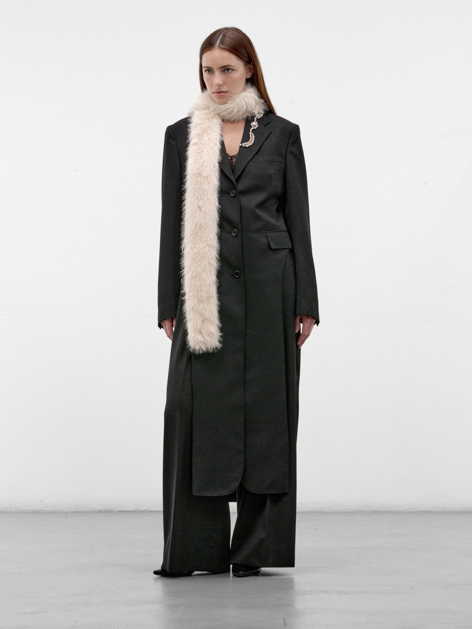 Black Pleated Bow Trousers (4214E-1217-BLACK)