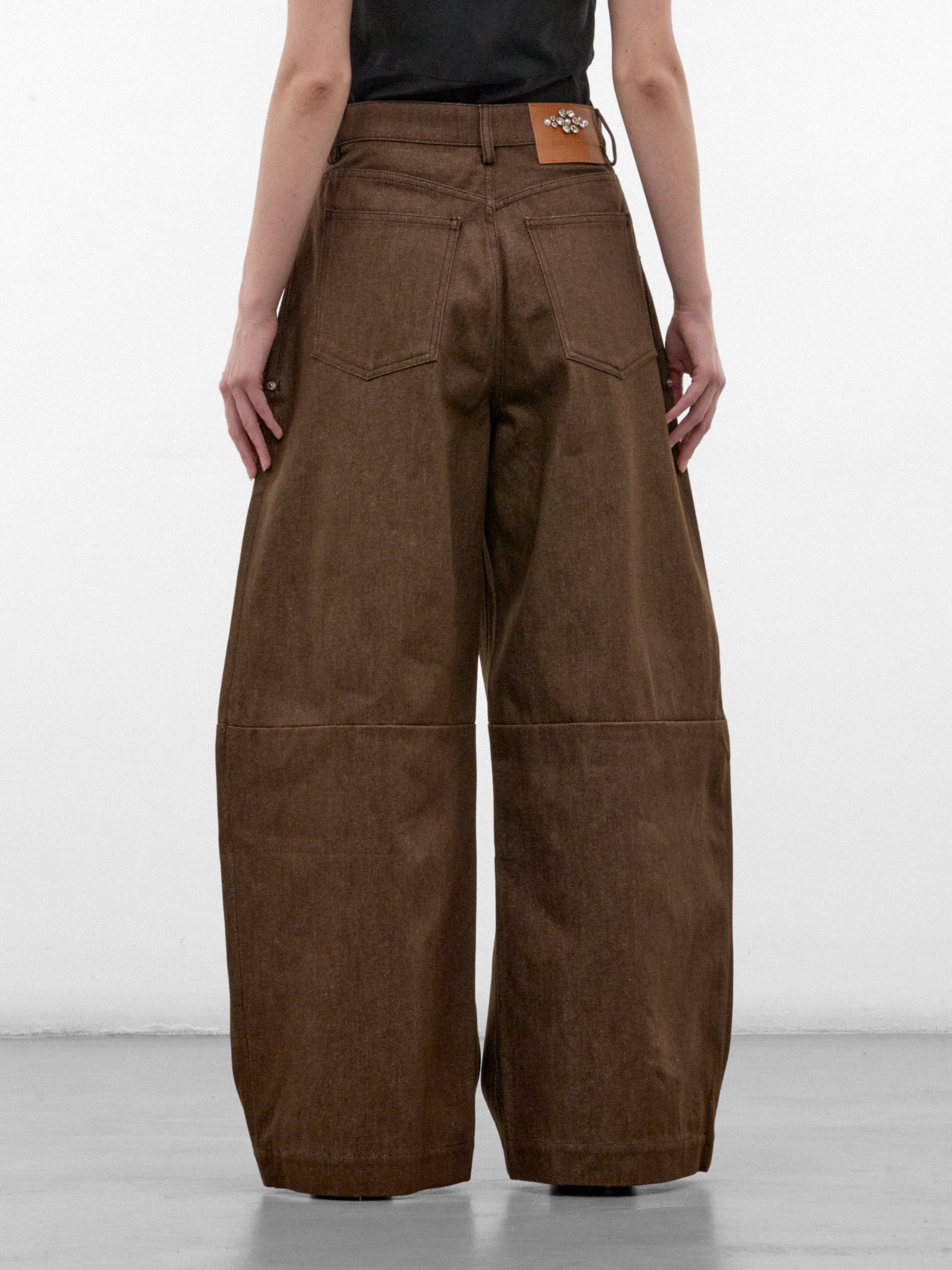 Wide Leg Utility Curve Jeans (4218B-1355-TAN-PEARL-CLEAR)