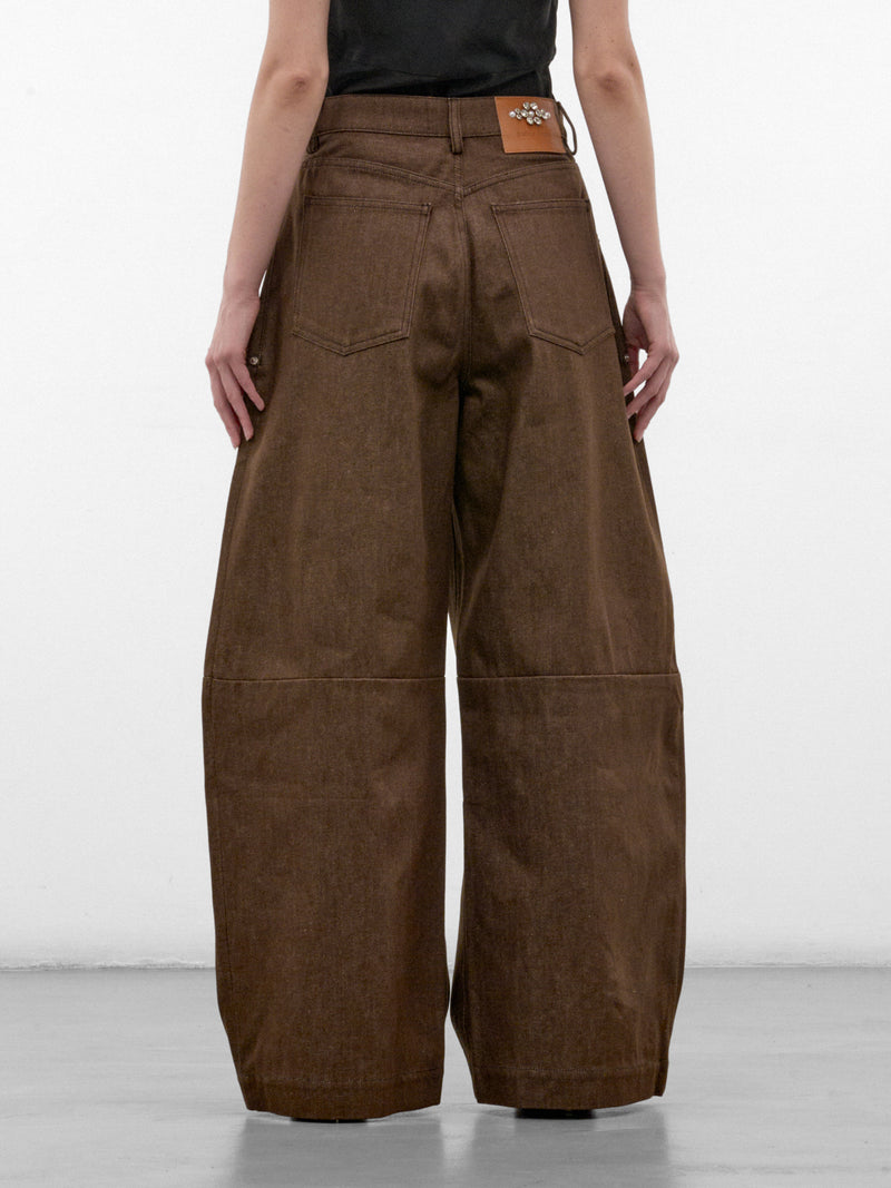 Wide Leg Utility Curve Jeans (4218B-1355-TAN-PEARL-CLEAR)