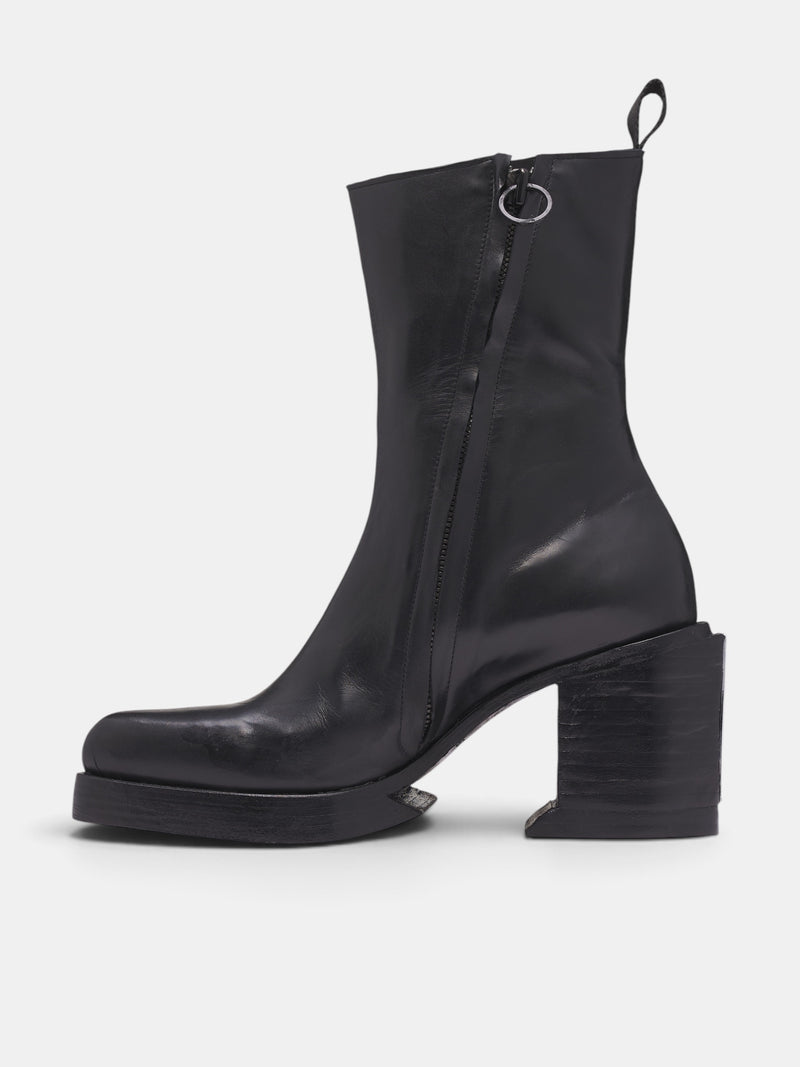 Black Leather Dagger Boots (43-DAGGER-BOOTS-BLACK)