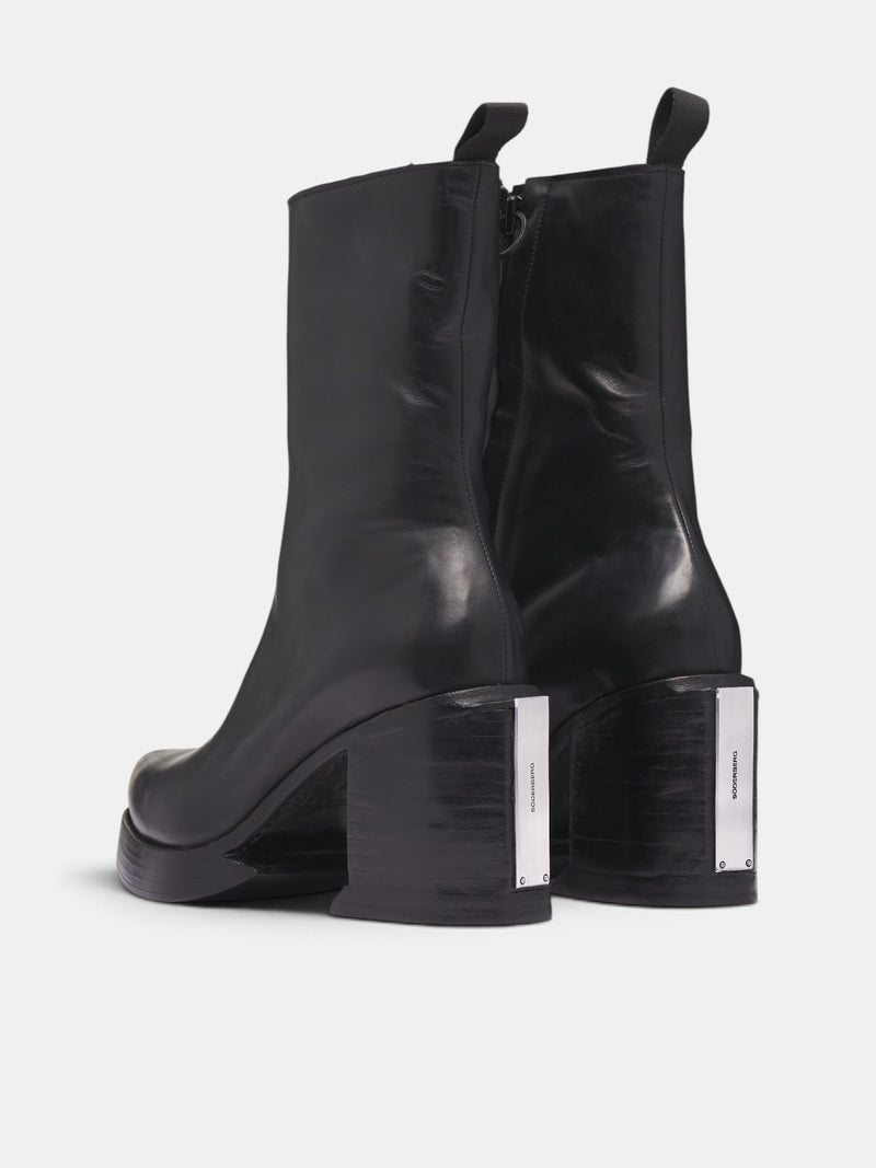 Black Leather Dagger Boots (43-DAGGER-BOOTS-BLACK)
