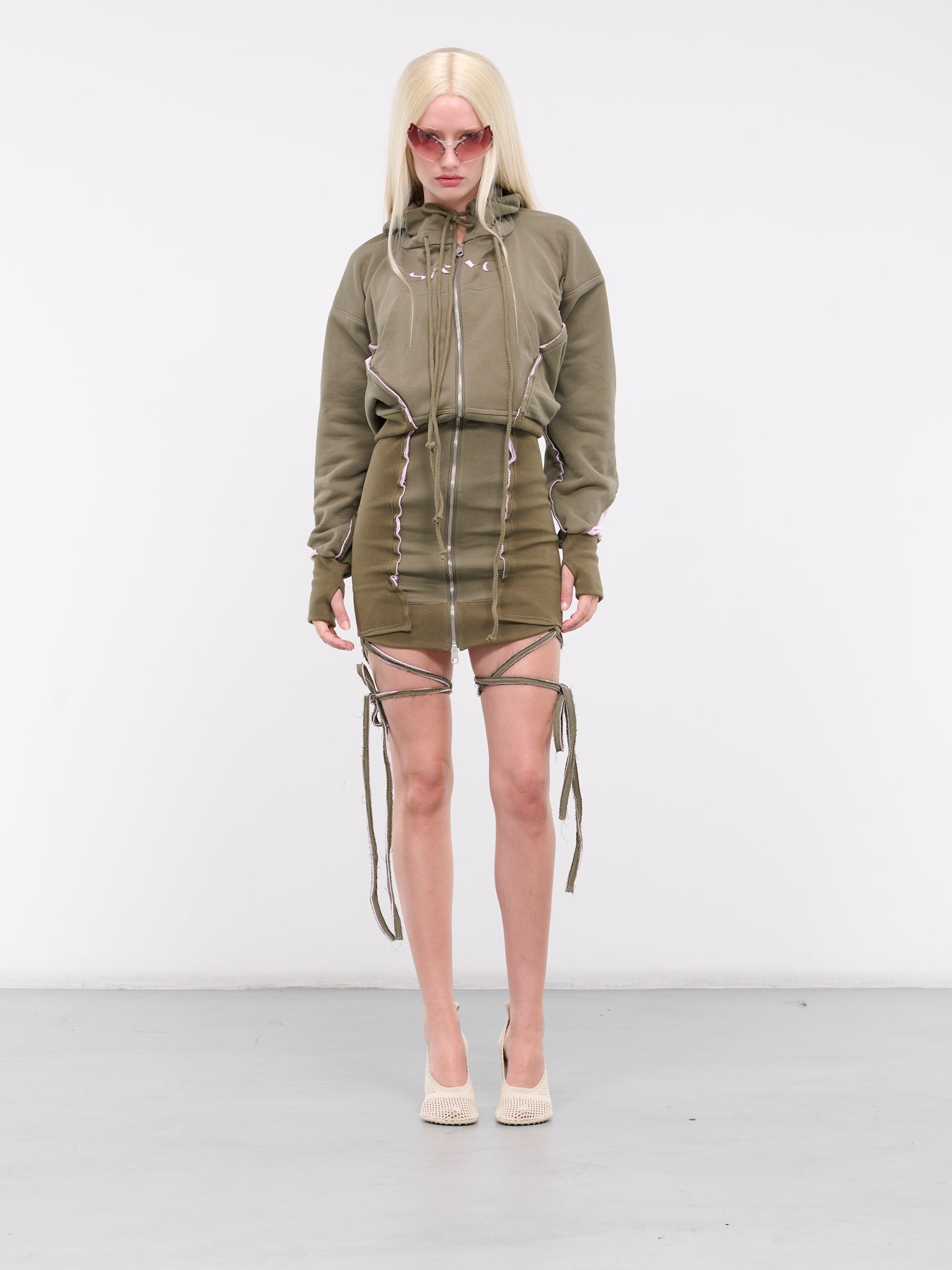SRVC | H.Lorenzo|Profile Hoodie Dress (432-510-OLIVE), S / OLIVE SRVC | H.Lorenzo|Profile Hoodie Dress (432-510-OLIVE), S / OLIVE