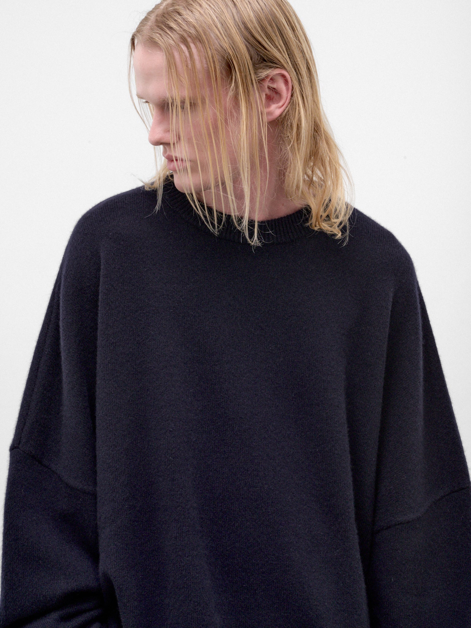 Navy Cashmere Mina Oversized Sweater (458-MINA-NAVY)