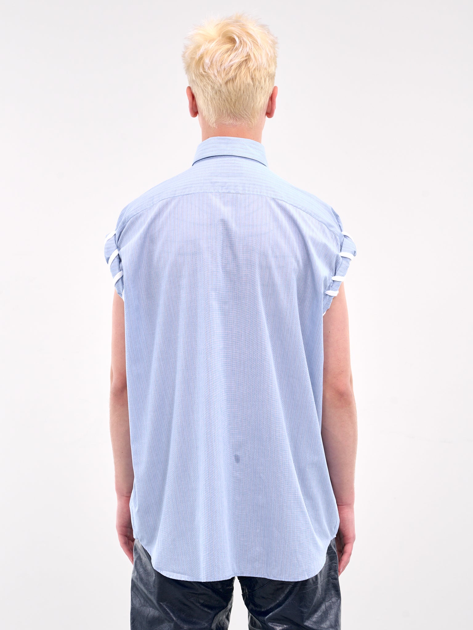 Laced Sleeve Overshirt (465WS15509-BLUEWHITE)
