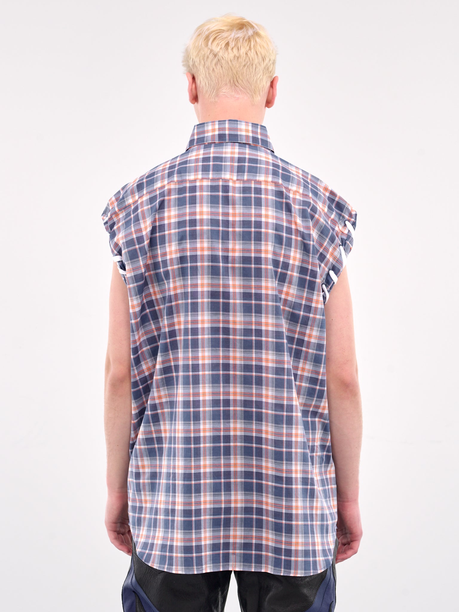 Sleeveless Shirt (465WS19519-BLUERED)