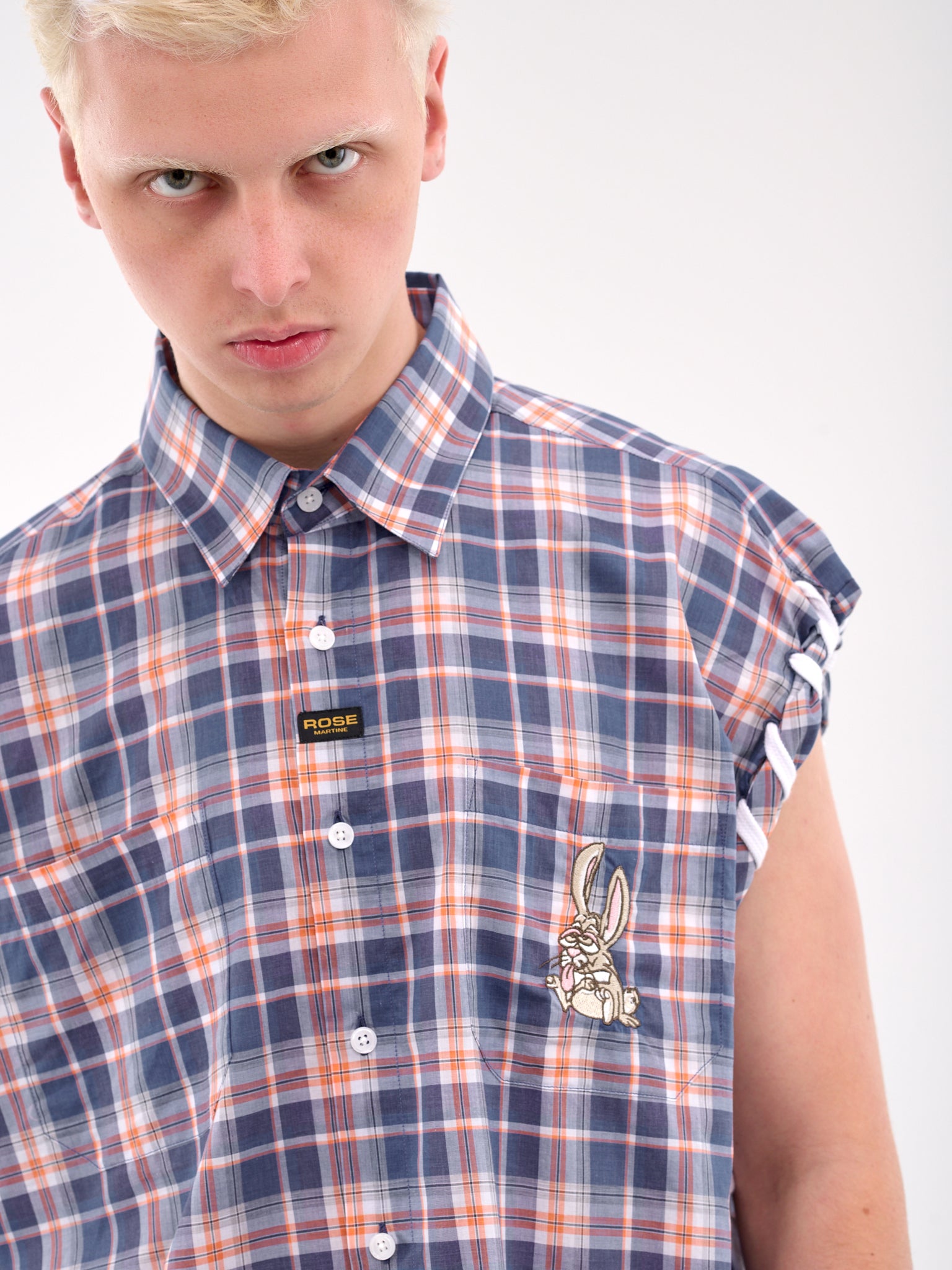 Sleeveless Shirt (465WS19519-BLUERED)