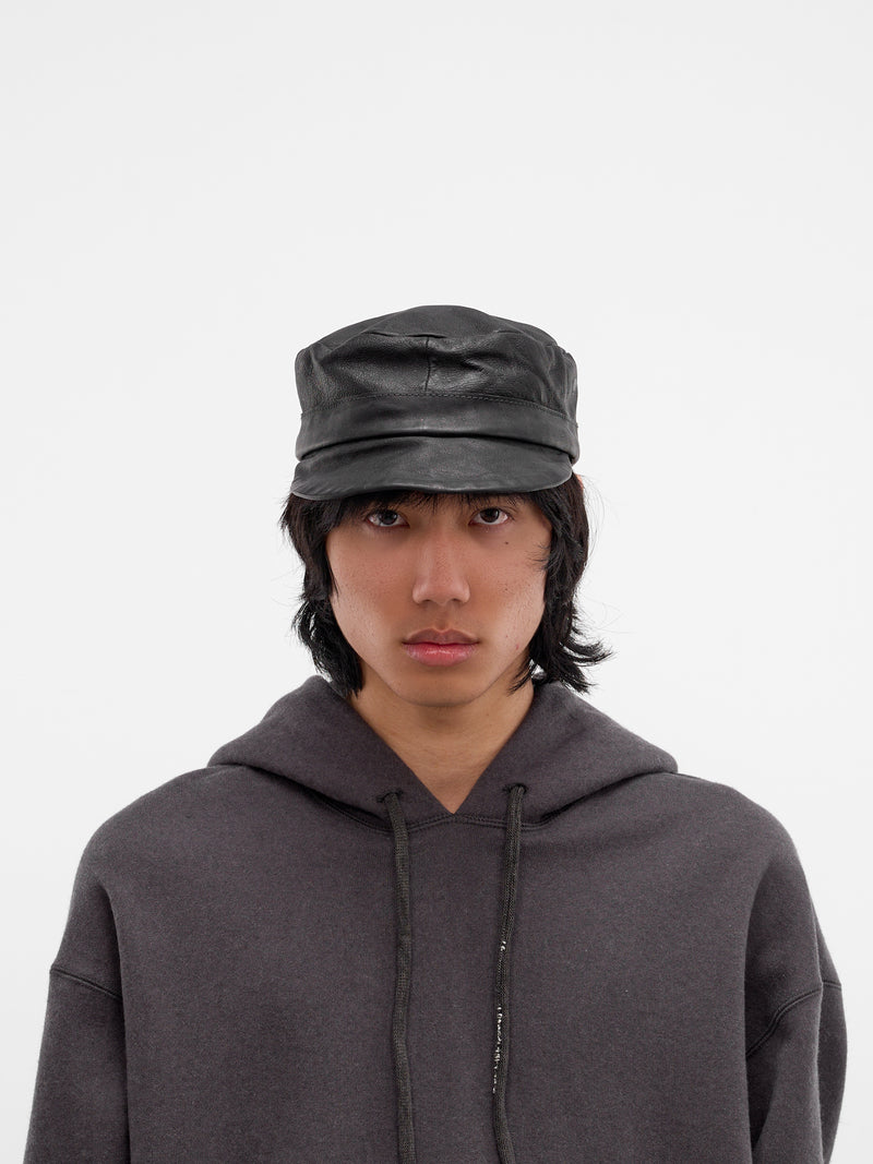 Black Kangaroo Leather Hat (4729-BLACK)