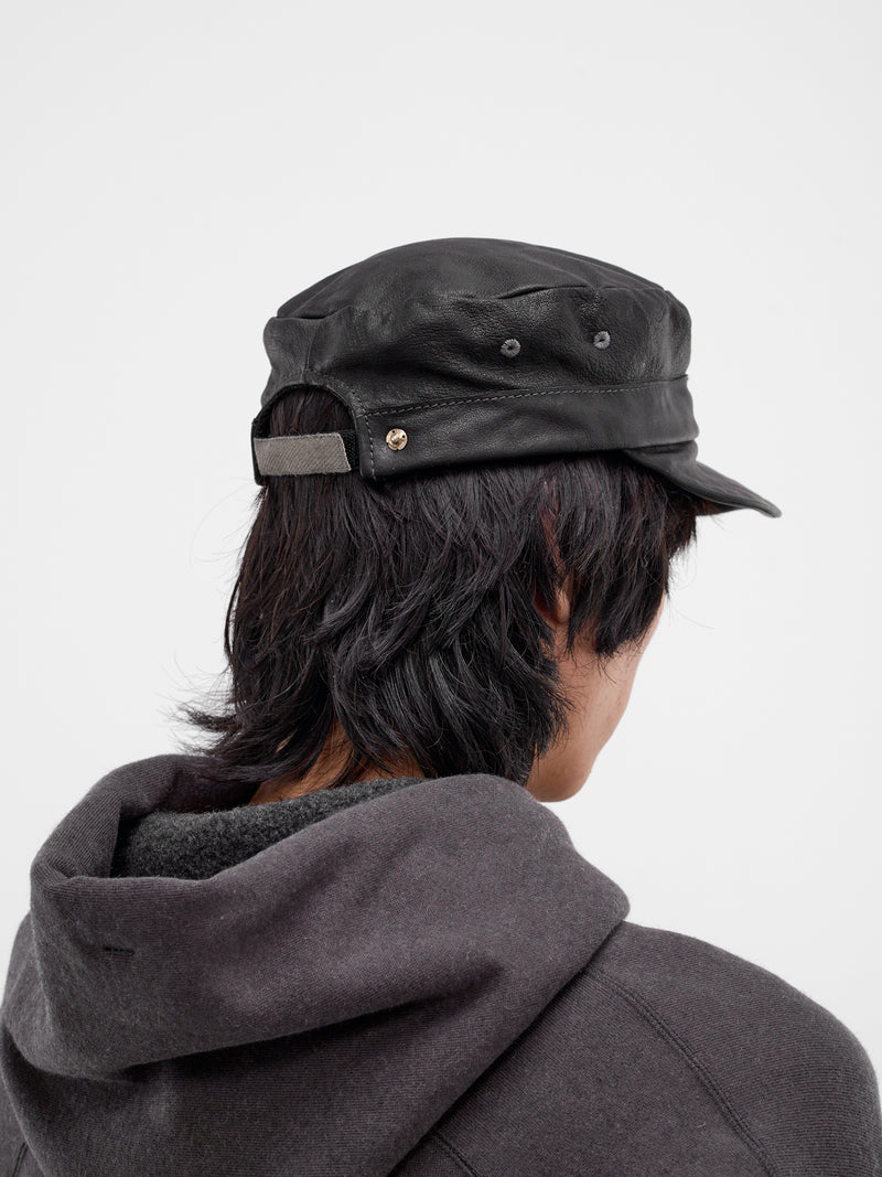 Black Kangaroo Leather Hat (4729-BLACK)