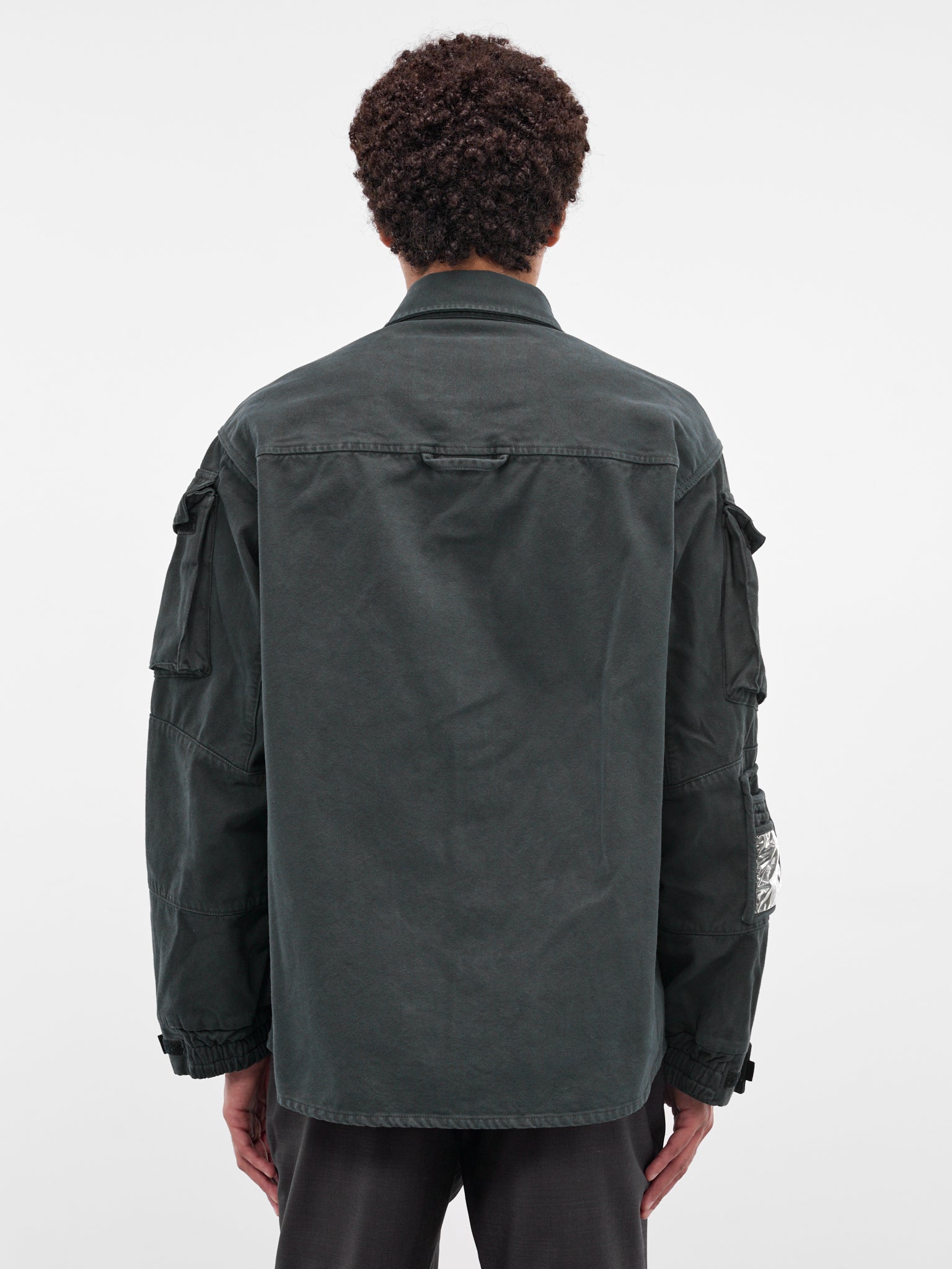 Green Cotton Utility Shirt (475WP22414-GREEN)