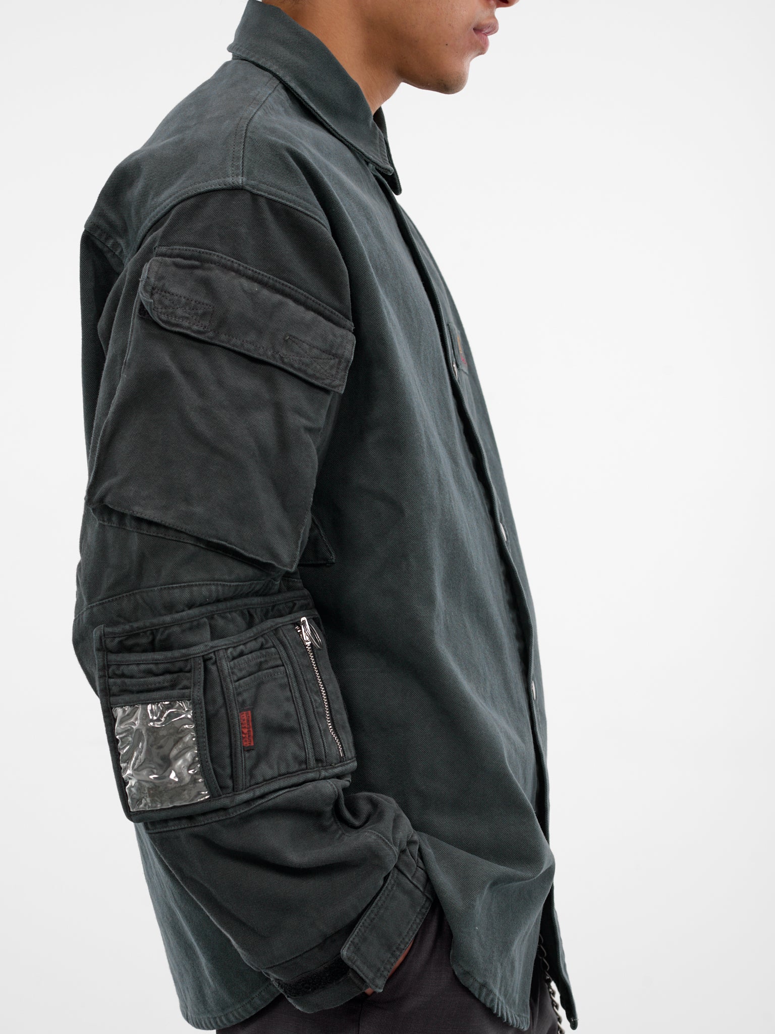 Green Cotton Utility Shirt (475WP22414-GREEN)