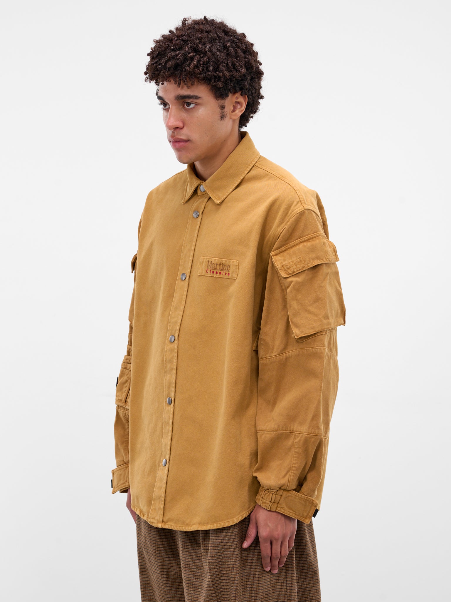Brown Cotton Utility Shirt (475WP22718-BROWN)