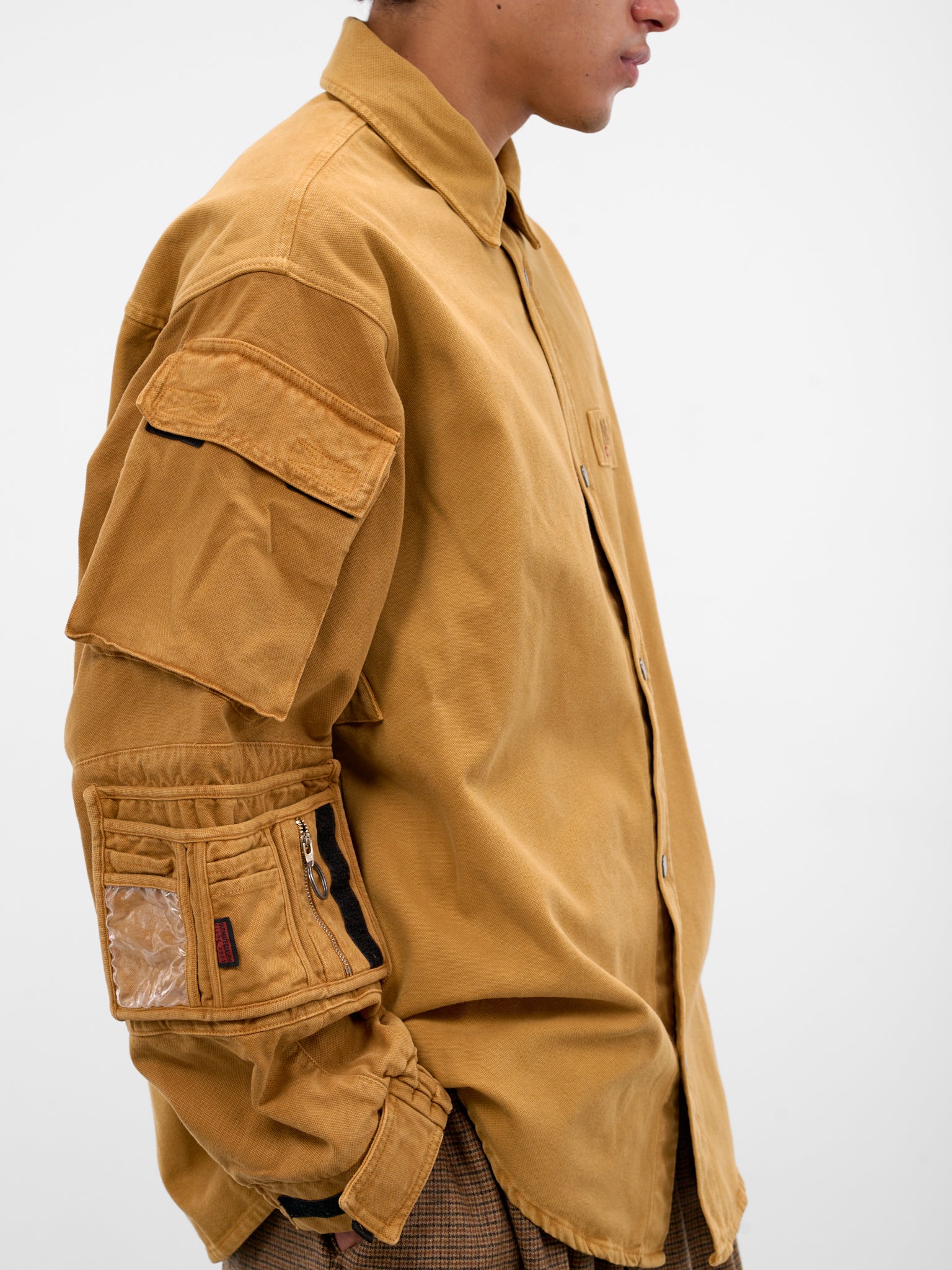 Brown Cotton Utility Shirt (475WP22718-BROWN)