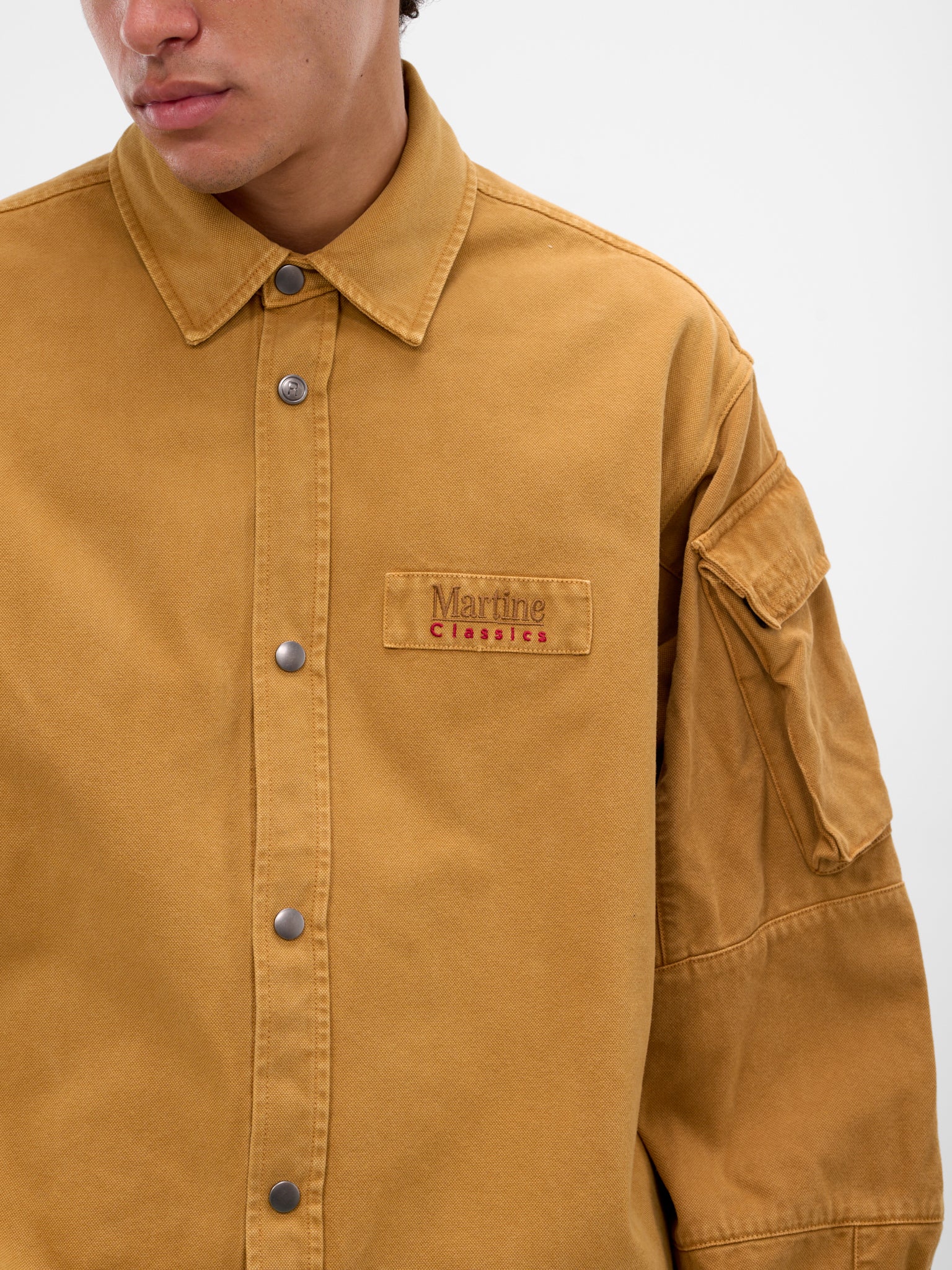 Brown Cotton Utility Shirt (475WP22718-BROWN)
