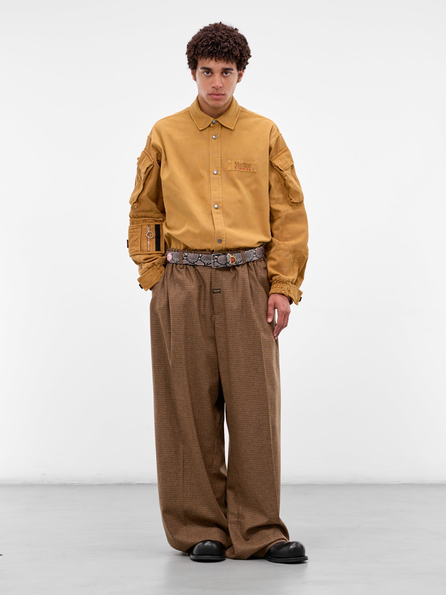 Brown Cotton Utility Shirt (475WP22718-BROWN)