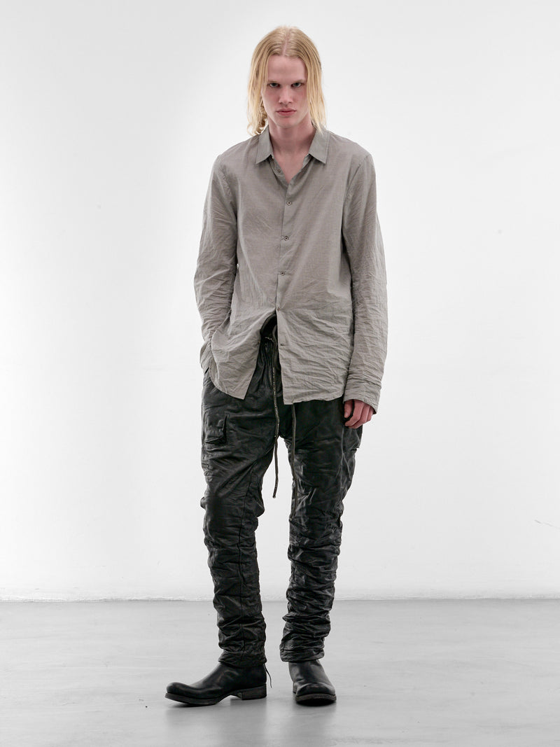 Black Bison Leather Sweatpants (4832-BLACK)