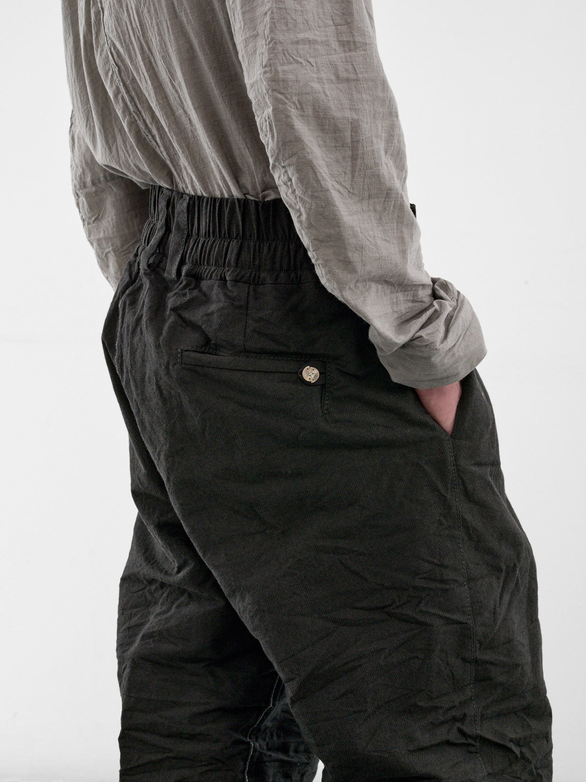 Olive DNA Paper Twill Trousers (4922-OLIVE-BLACK)