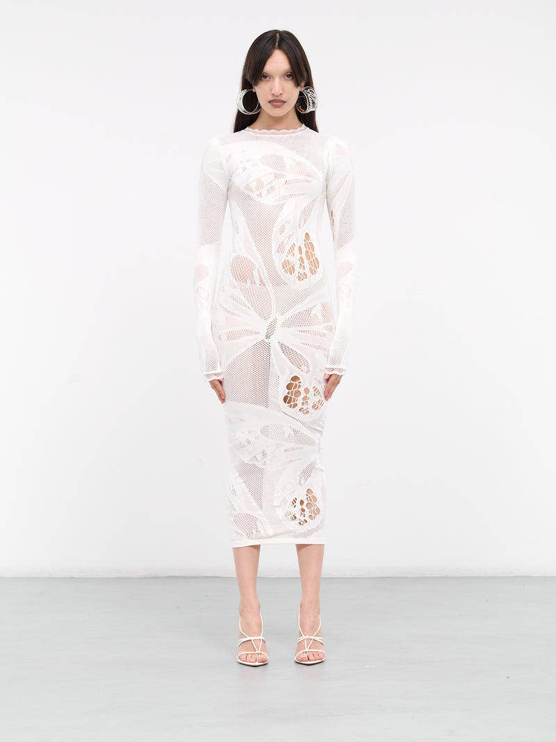 Jacquard Knit Midi Dress (4A130A-N0108-BUTTER)