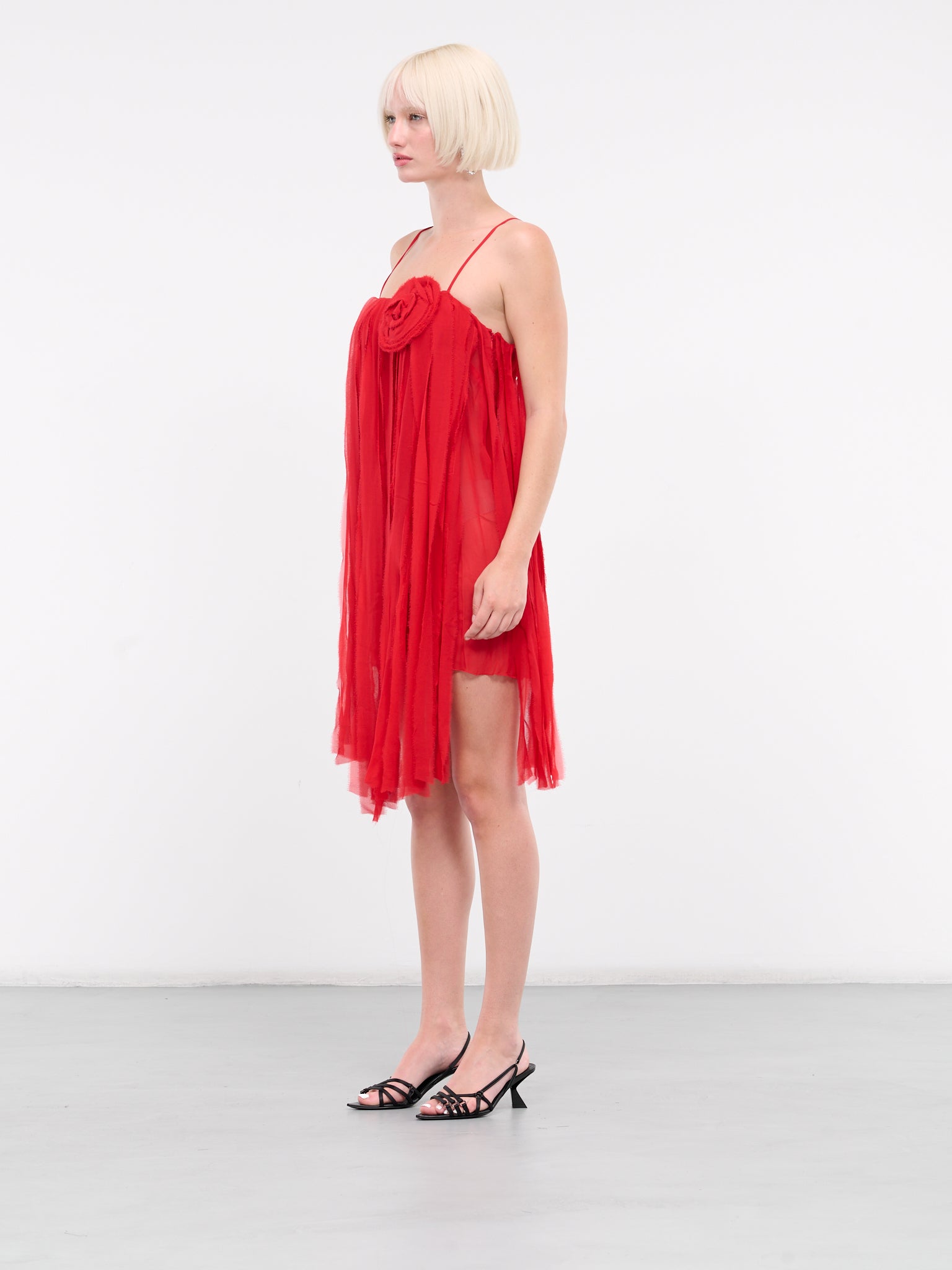 Chiffon Mini Dress (4A153A-N0313-LIPSTICK-RED)
