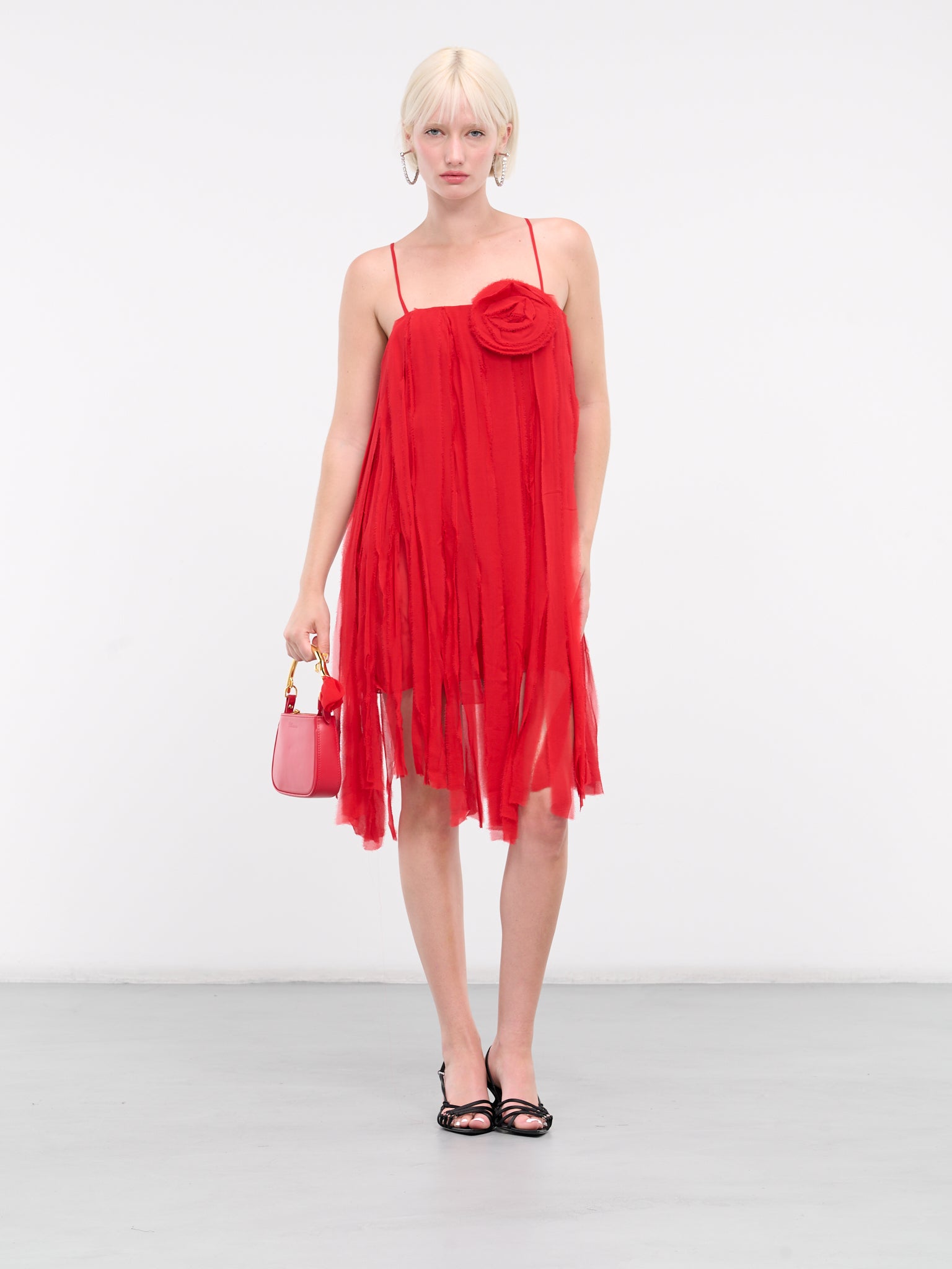 Chiffon Mini Dress (4A153A-N0313-LIPSTICK-RED)