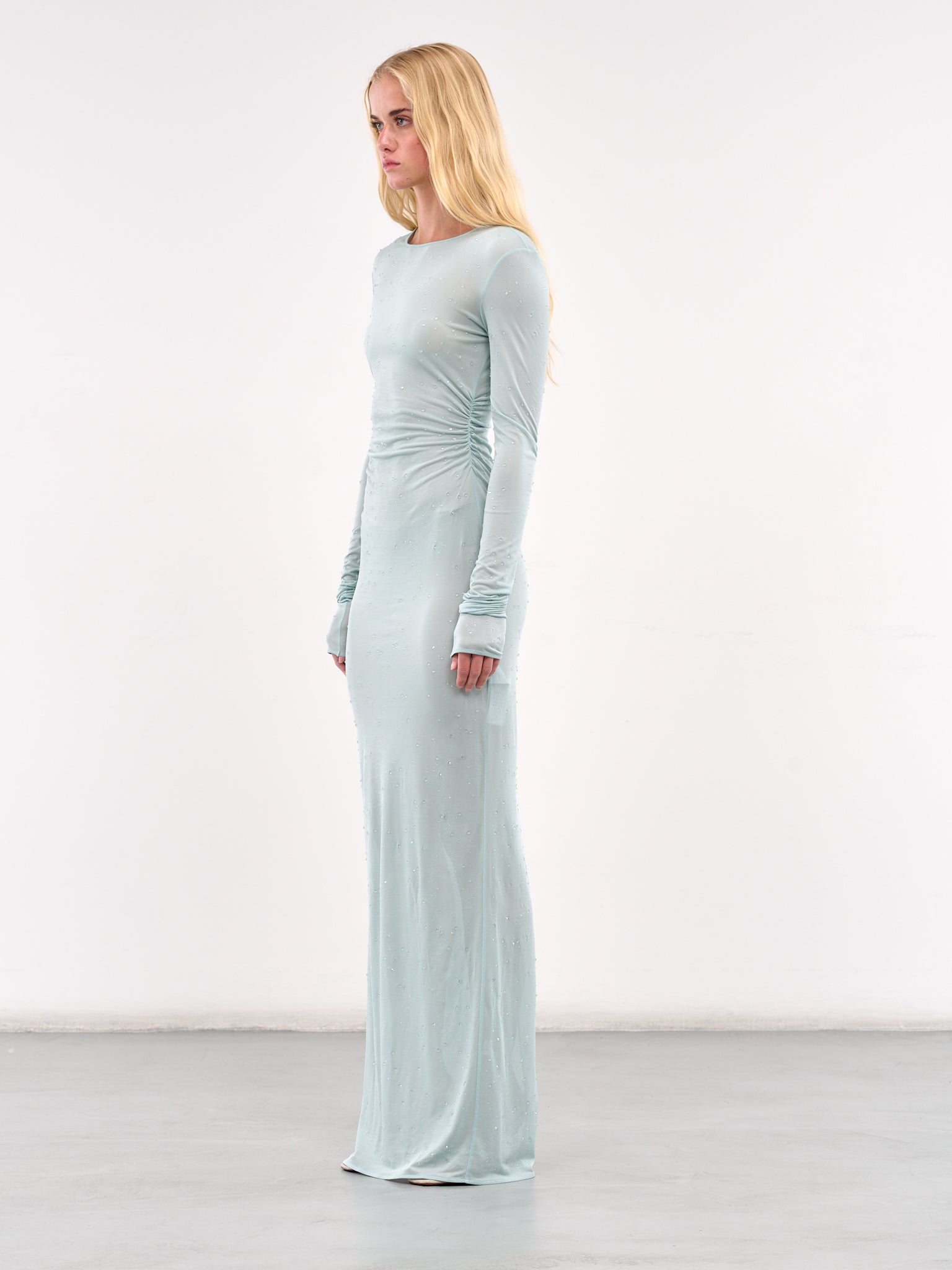 Beaded Long Dress (4A277A-N0475-SWAMP-GREEN)