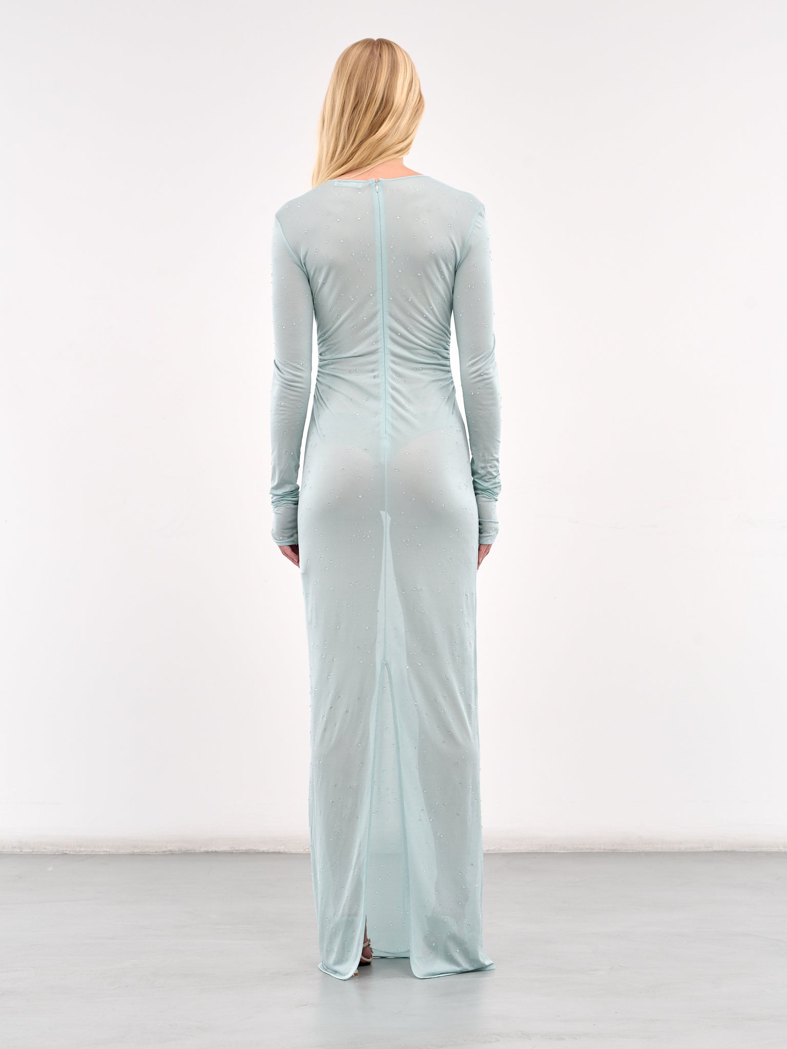 Beaded Long Dress (4A277A-N0475-SWAMP-GREEN)