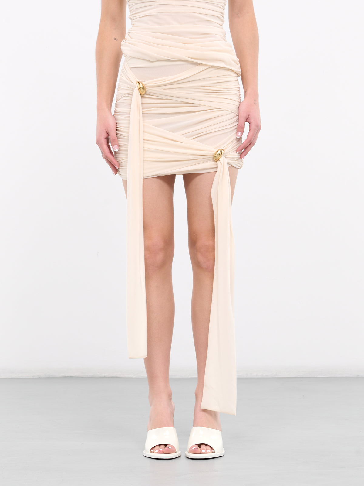 Draped Mini Skirt (4G028A-N0832-CREAM)