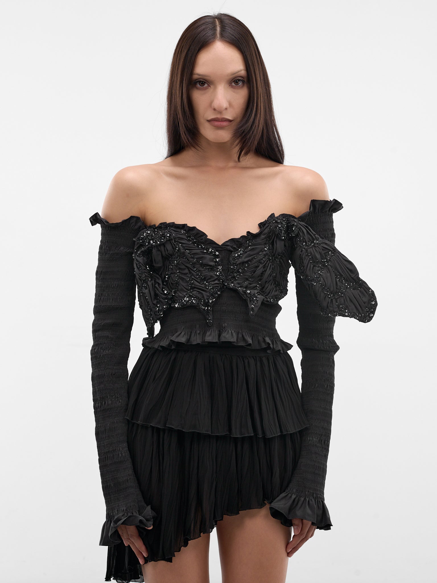 BLUMARINE Embroidered Taffeta Top | H.Lorenzo - front